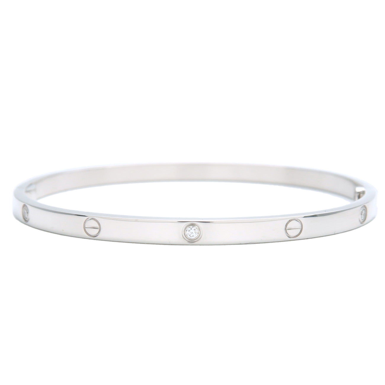 Cartier Love Bracelet SM 17 6P Half Diamond K18WG White Gold