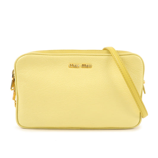 MIU-MIU-Leather-Shoulder-Bag-Crossbody-Bag-Yellow-RT0539