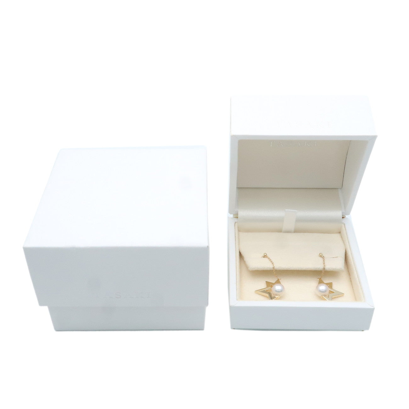 TASAKI Comet Plus Pearl Earrings K18 K18YG Yellow Gold