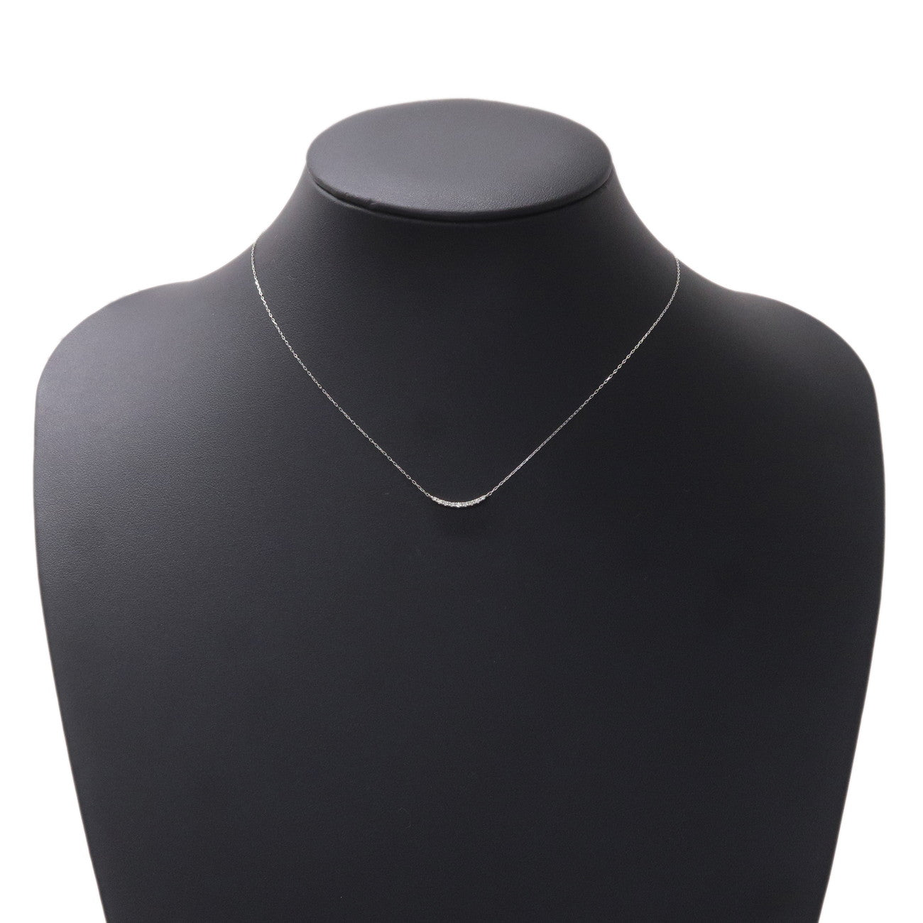 4C 9P Diamond Necklace K18WG 750WG White Gold Used
