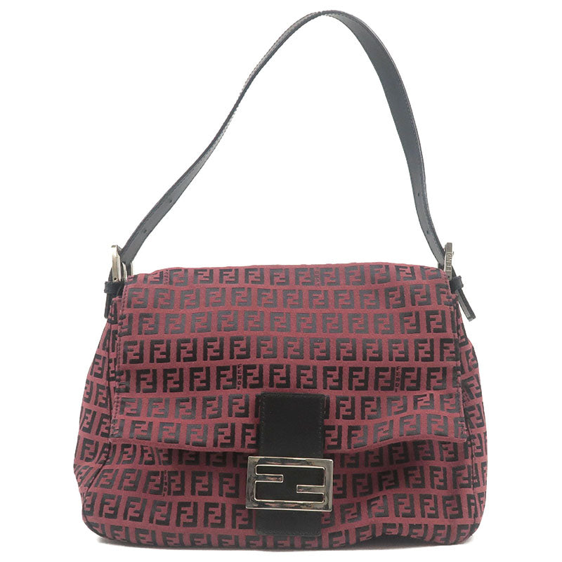 Vintage Fendi Zucchiono Baguette Cloth Handbag in Red - Pre-owned