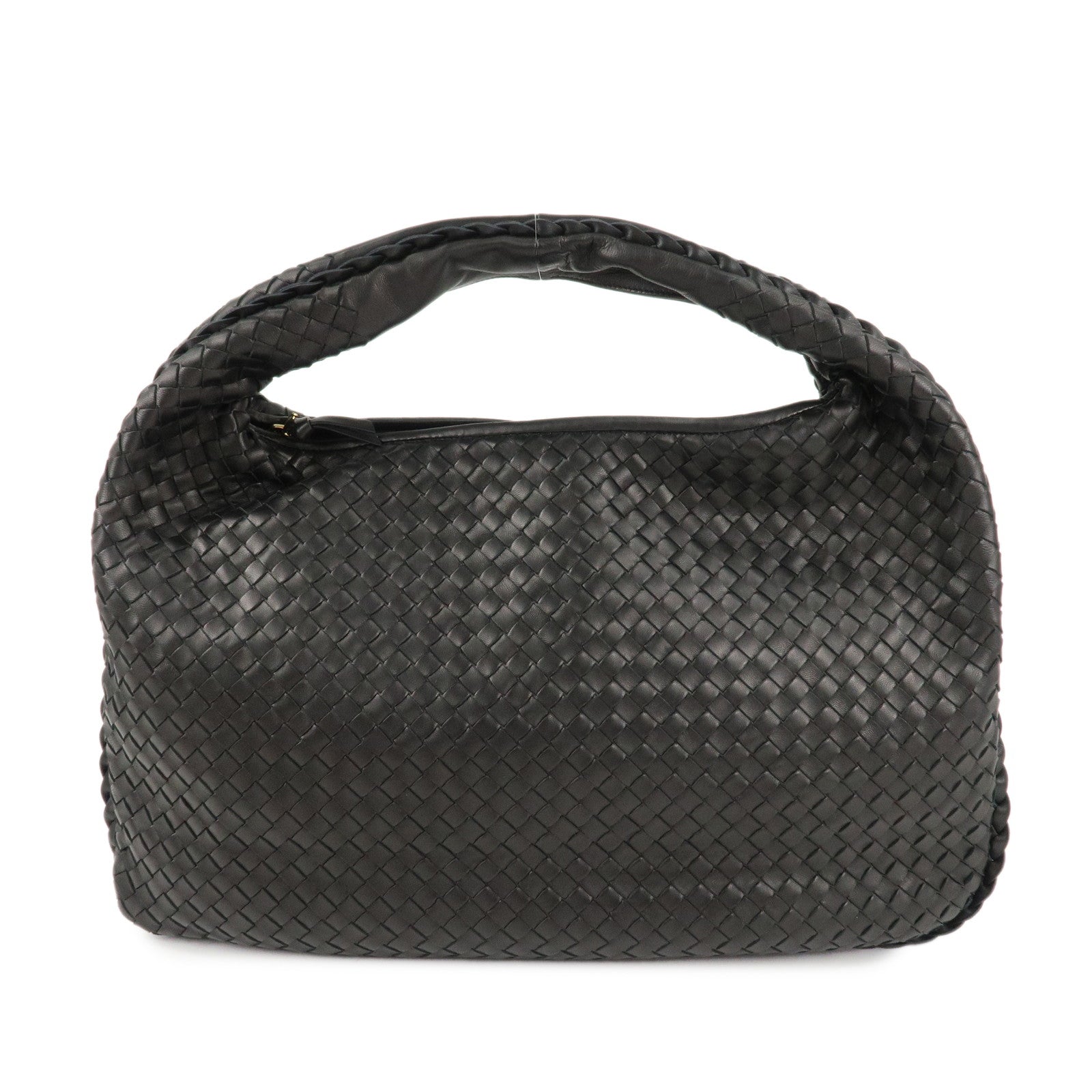 BOTTEGA-VENETA-Hobo-Intrecciato-Leather-Shoulder-Bag-Black-115654