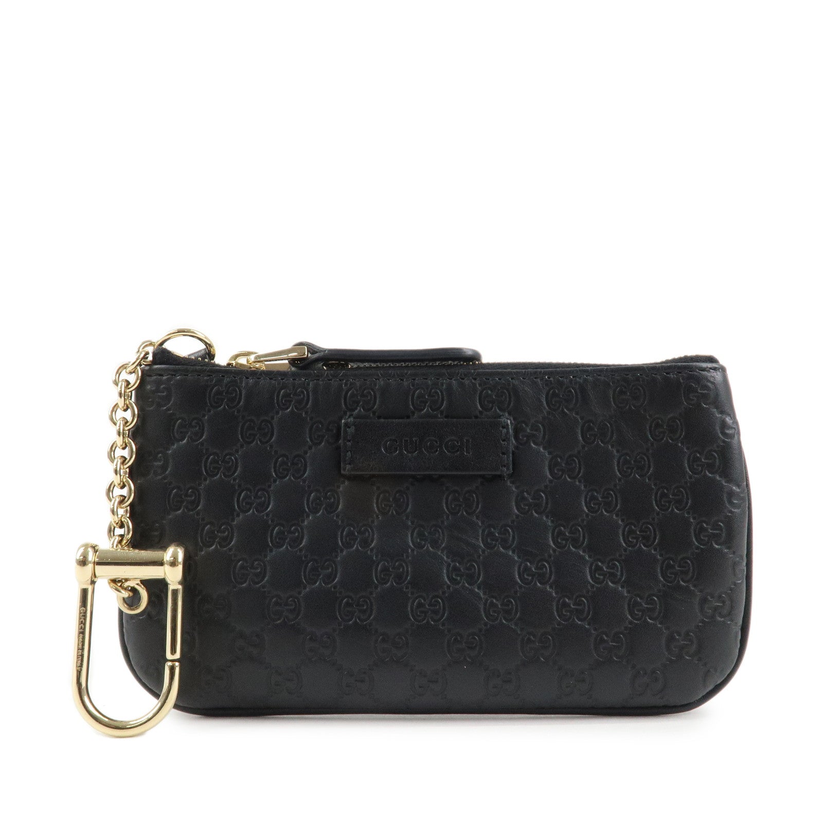 GUCCI-Micro-Guccissima-Leather-Coin-Key-Case-Black-Gold-HDW-544248