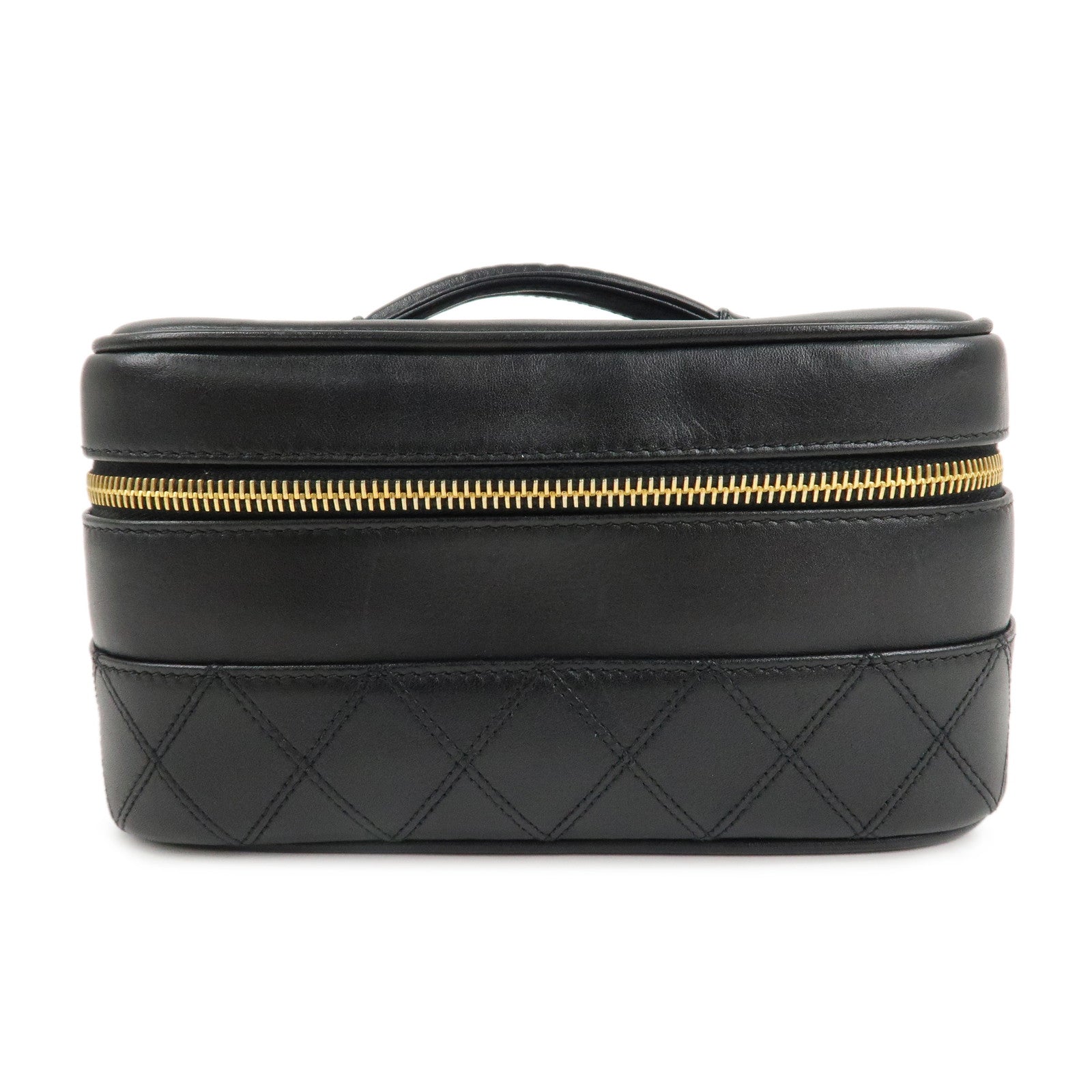 CHANEL-Bicolore-Lamb-Skin-Vanity-Bag-Cosmetic-Pouch--Black-A01618