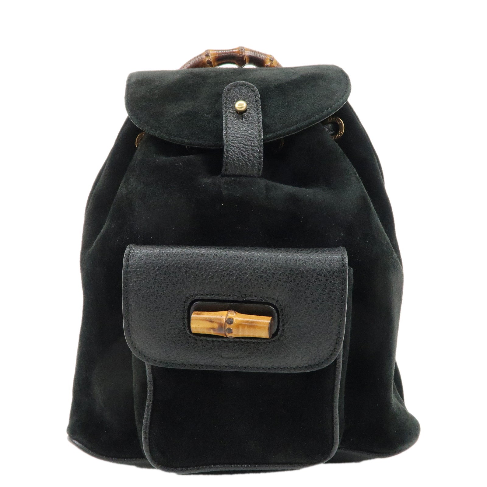 GUCCI-Bamboo-Suede-Leather-Back-Pack-Black-003.1956.0030