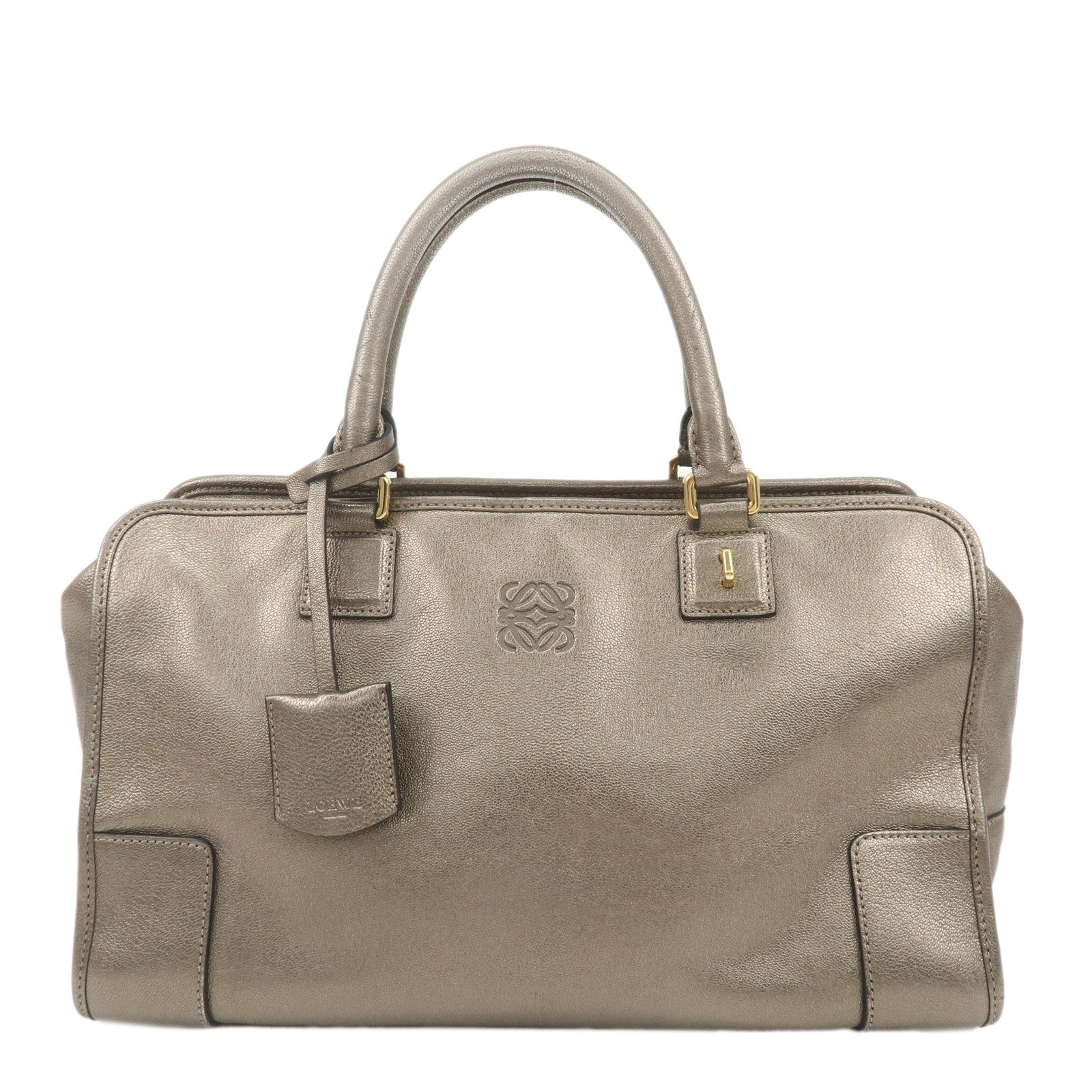 LOEWE-Anagram-Leather-Amazona-35-Early-Model-Hand-Bag-Bronze