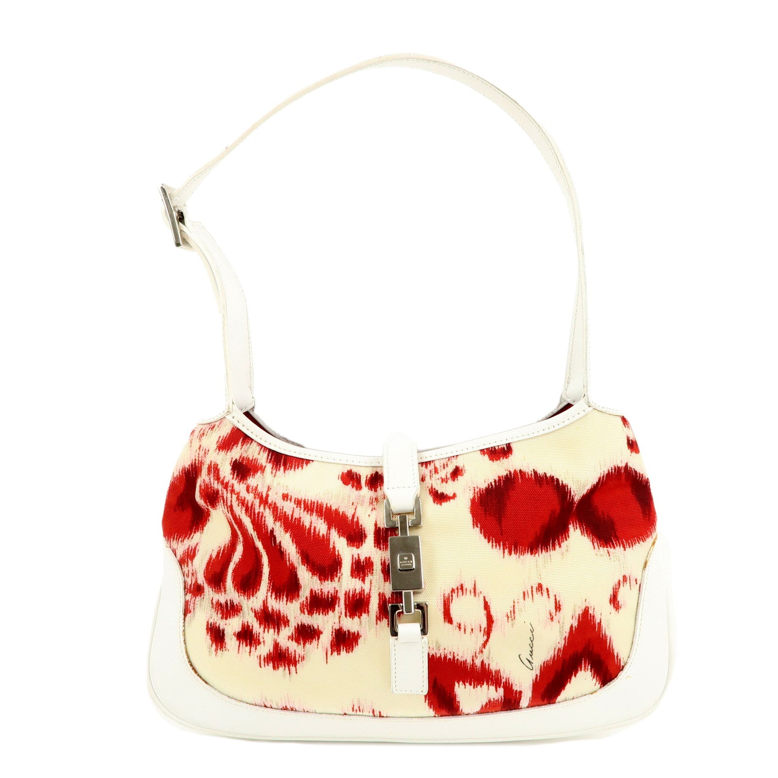 GUCCI-Jackie-Nylon-Leather-Shoulder-Bag-White-Red-001.9735.1705