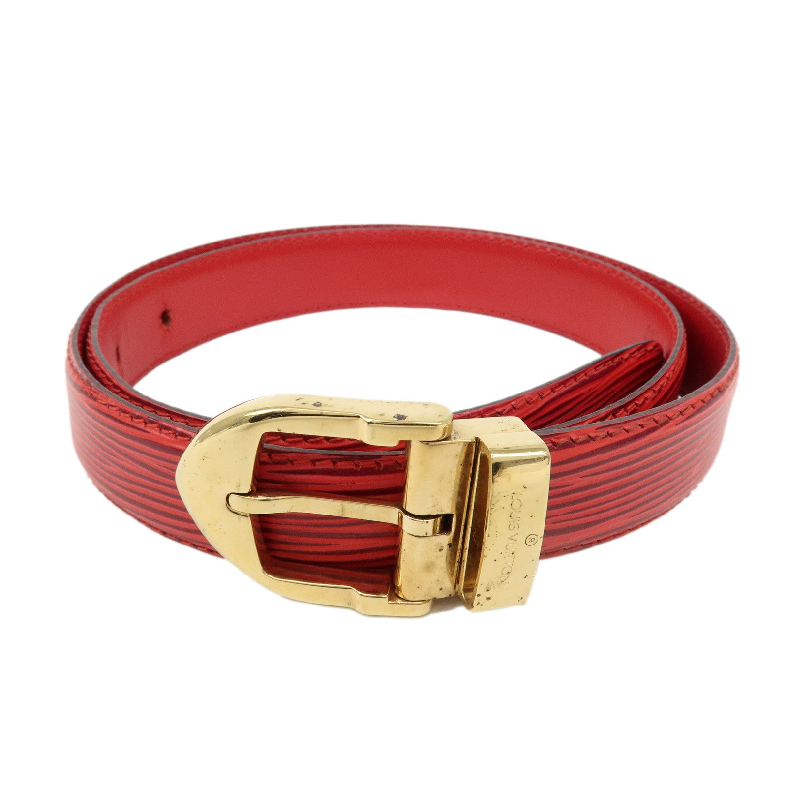 Louis-Vuitton-Epi-Santulle-Classic-Belt-85/34-Red-R15007