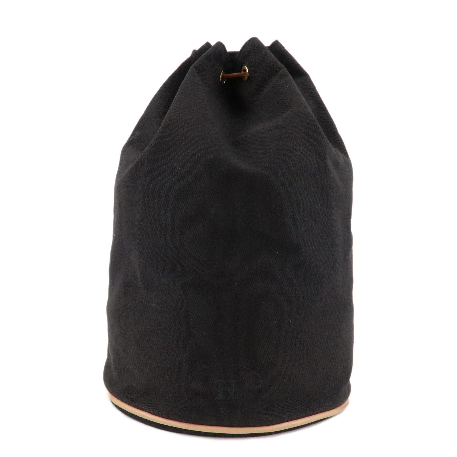 HERMES-Canvas-Leather-Porochon-Mimil-GM-Drawstring-Back-Pack