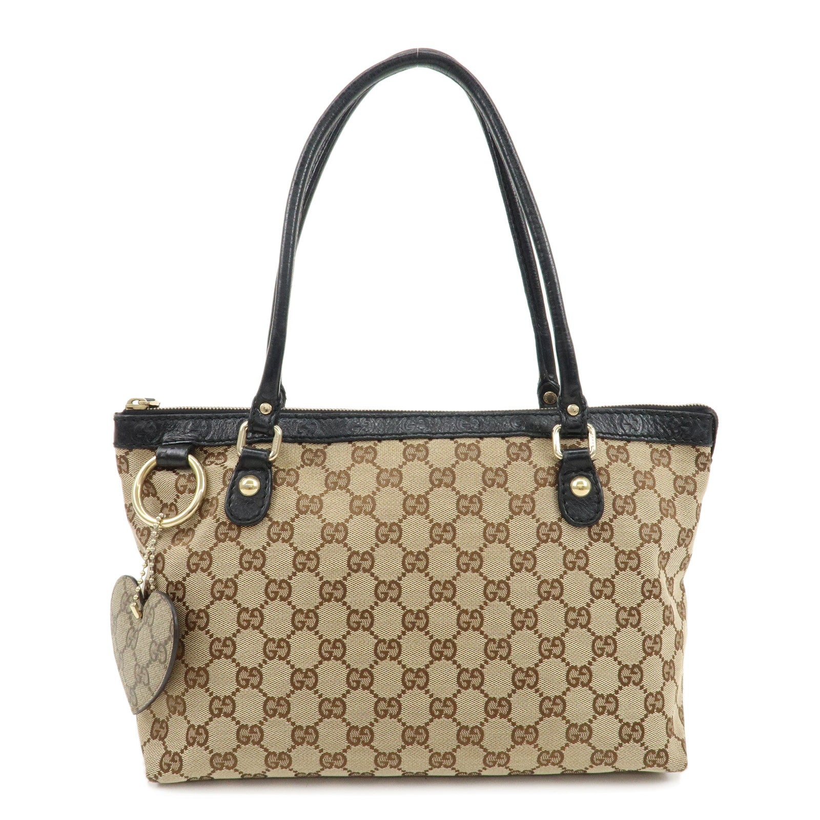 GUCCI-Sukey-GG-Canvas-Leather-Tote-Bag-Beige-Black-211942