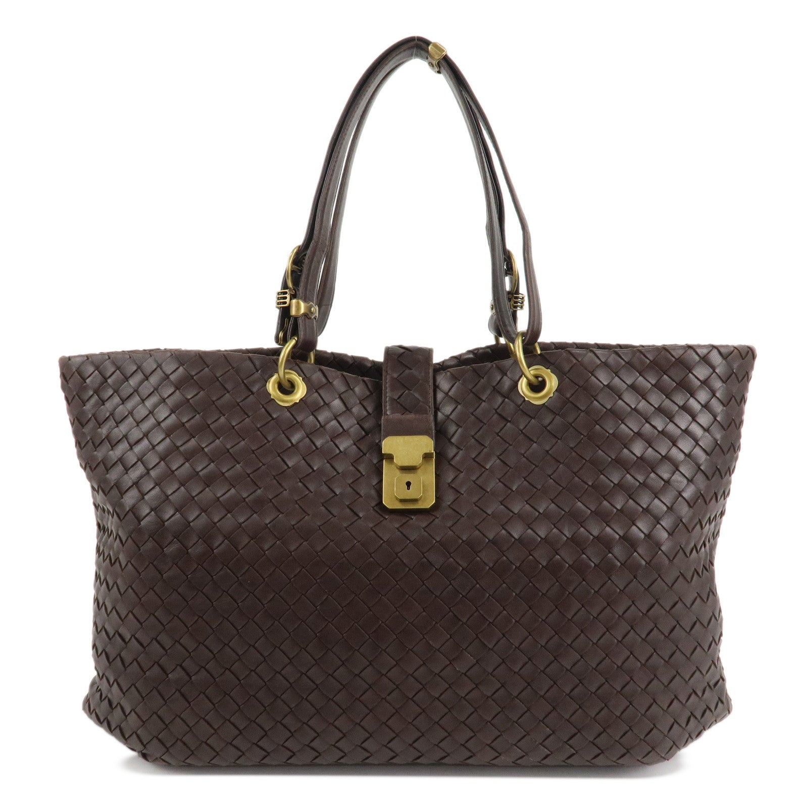 BOTTEGA-VENETA-Intrecciato-Leather-Tote-Bag-Dark-Brown-162197