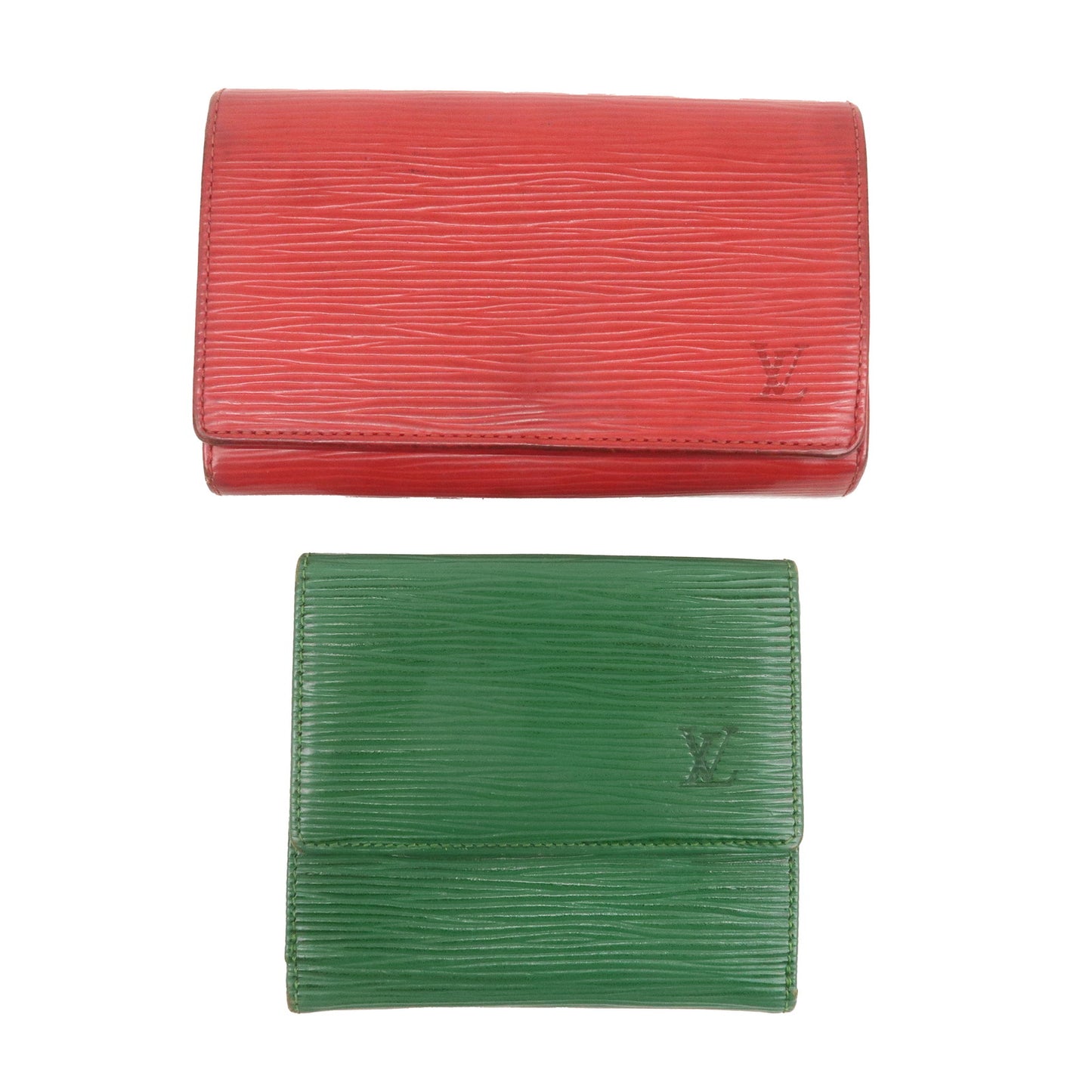 Louis Vuitton Set of 2 Epi Leather Wallet Red Green M63507 M63484