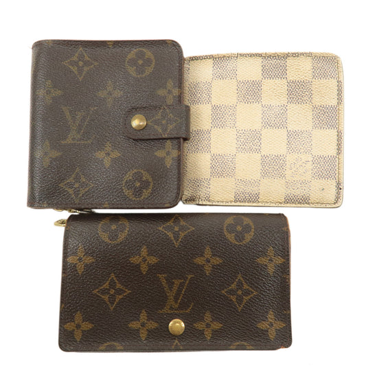 Louis-Vuitton-Set-of-3-Damier-Monogram-Wallet-N60018-M61667-M61730