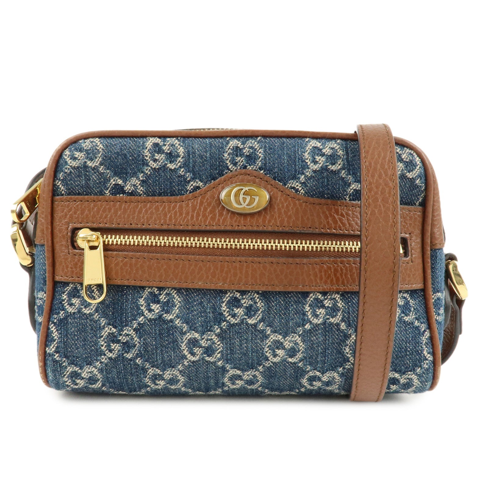 GUCCI-Ophidia-Denim-Leather-Shoulder-Bag-Mini-Bag-517350