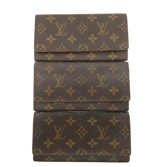 Louis-Vuitton-Monogram-Set-of-3-Porte-Yen-Long-Wallet-Brown-M61820