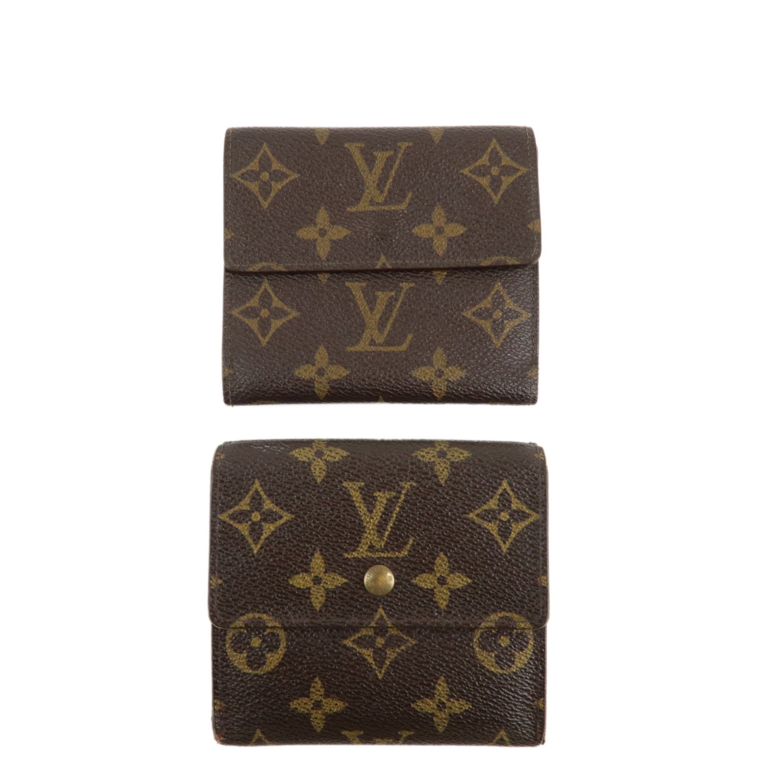 Louis-Vuitton-Set-of-2-Monogram-Bi-fold-Wallet-Brown-M61654