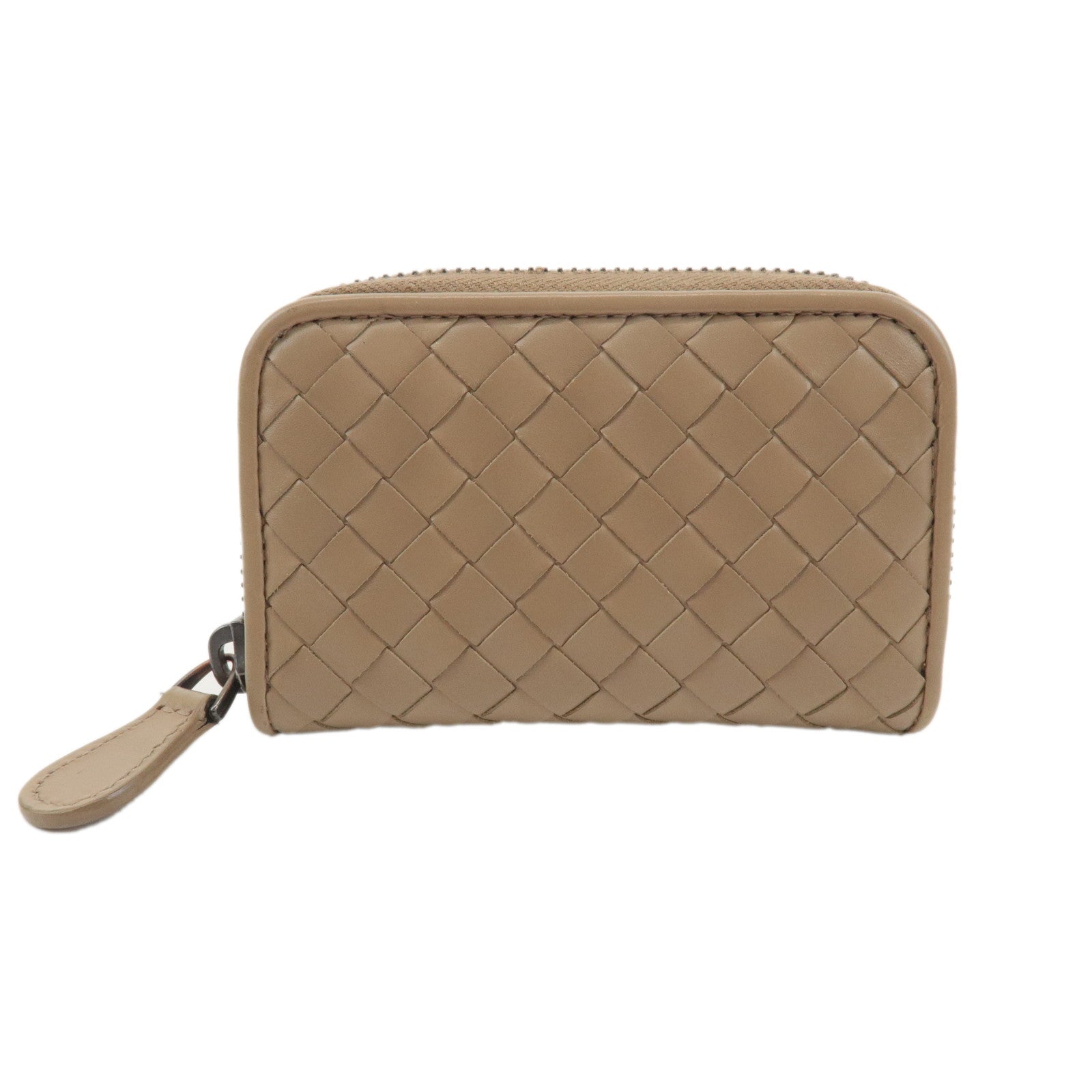 BOTTEGA-VENETA-Intrecciato-Leather-Zippy-Coin-Case-Beige-114075