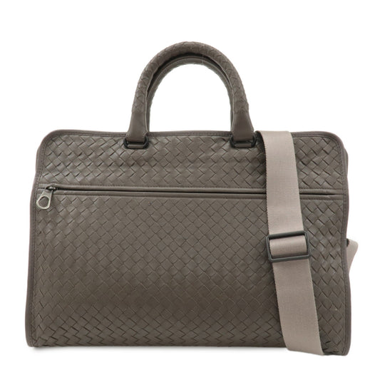 BOTTEGA-VENETA-Intrecciato-Leather-2Way-Business-Bag-Gray-387307