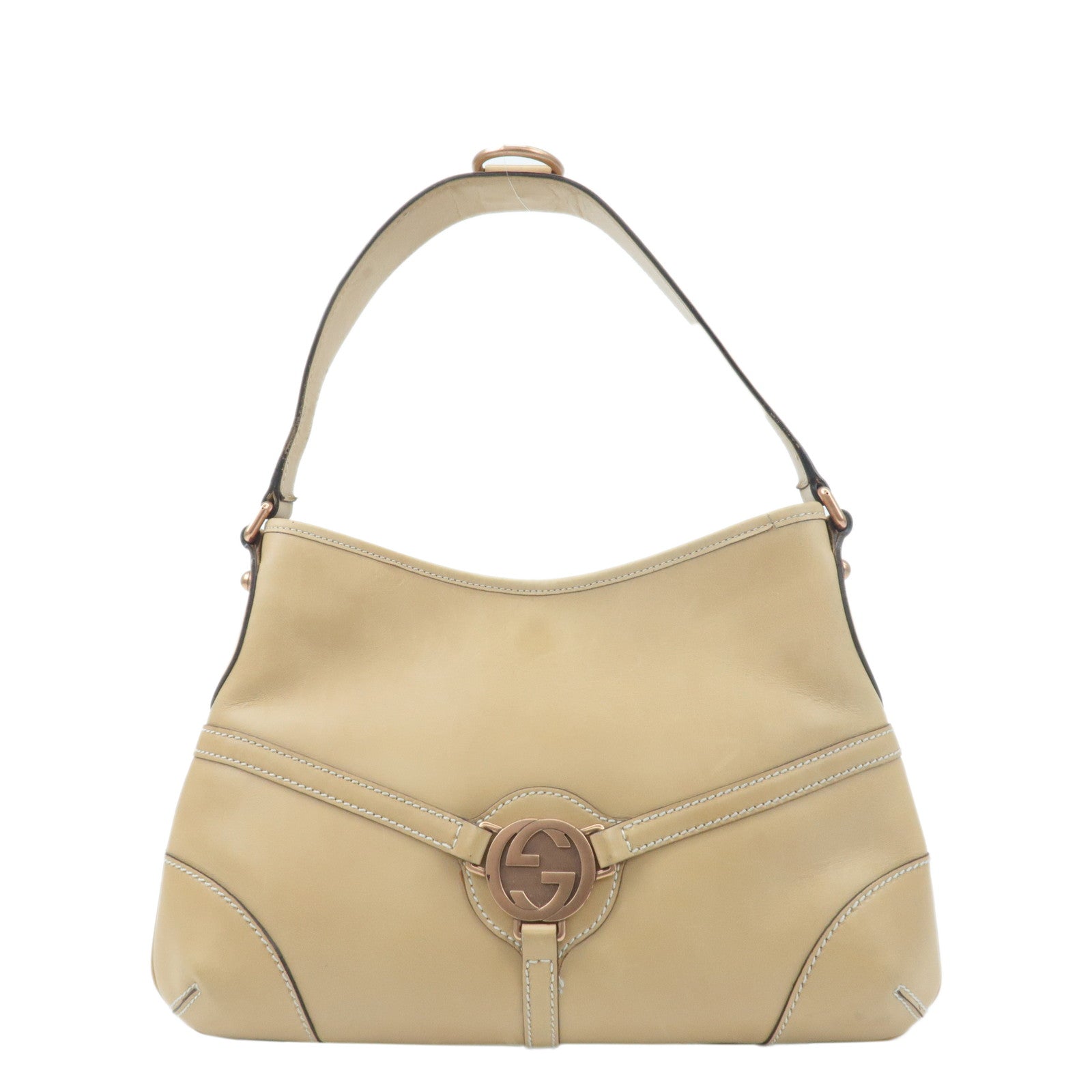 GUCCI-Interlocking-G-Leather-Shoulder-Bag-Beige-114877