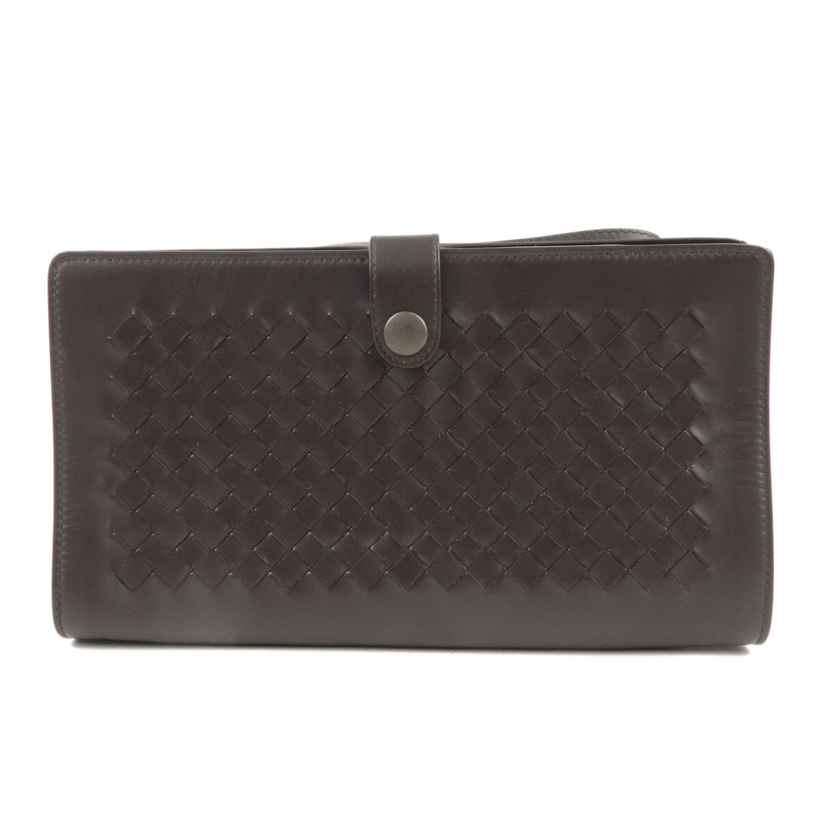 BOTTEGA-VENETA-Intrecciato-Leather-Second-Bag-Clutch-Bag