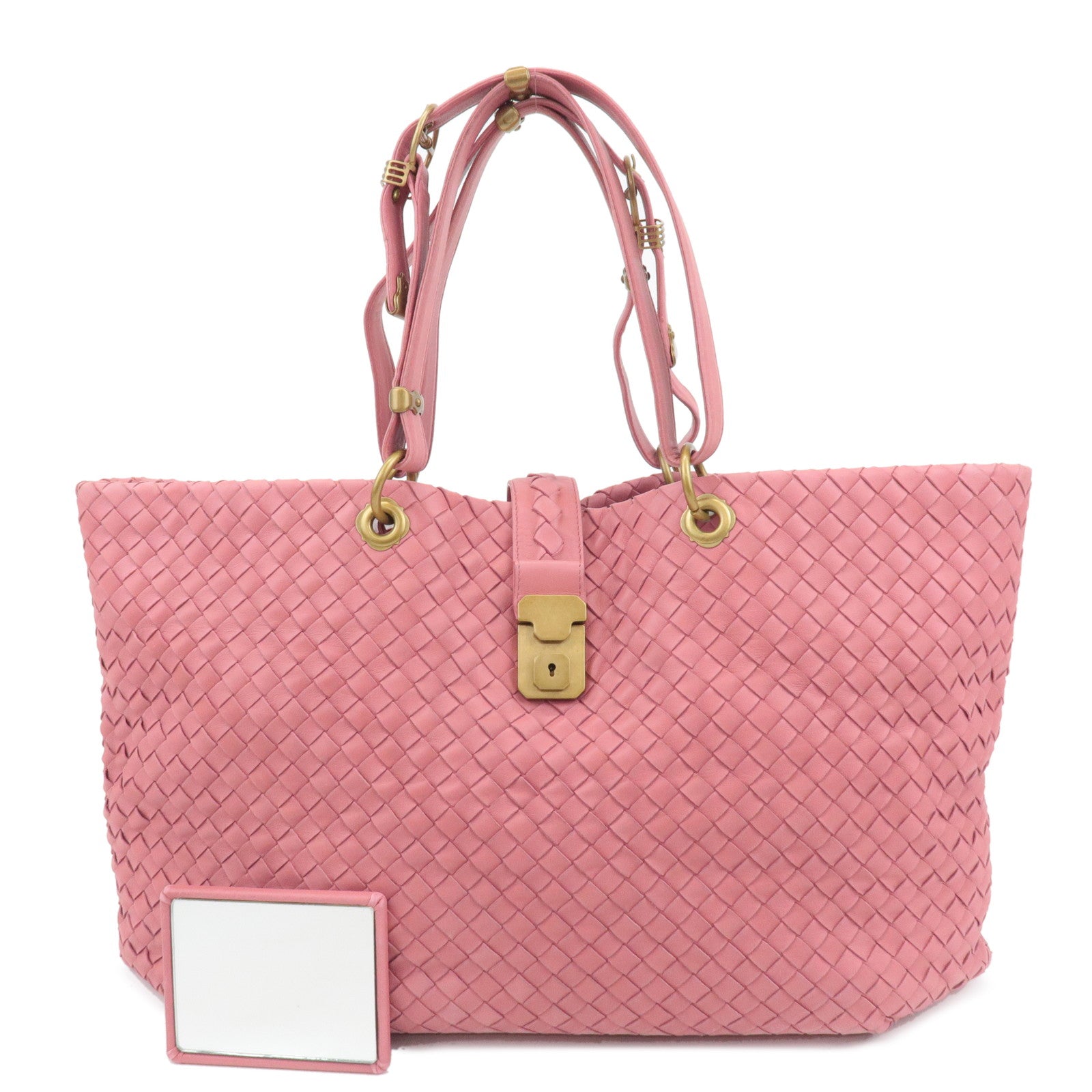 BOTTEGA-VENETA-Intrecciato-Leather-Tote-Bag-Pink-162197