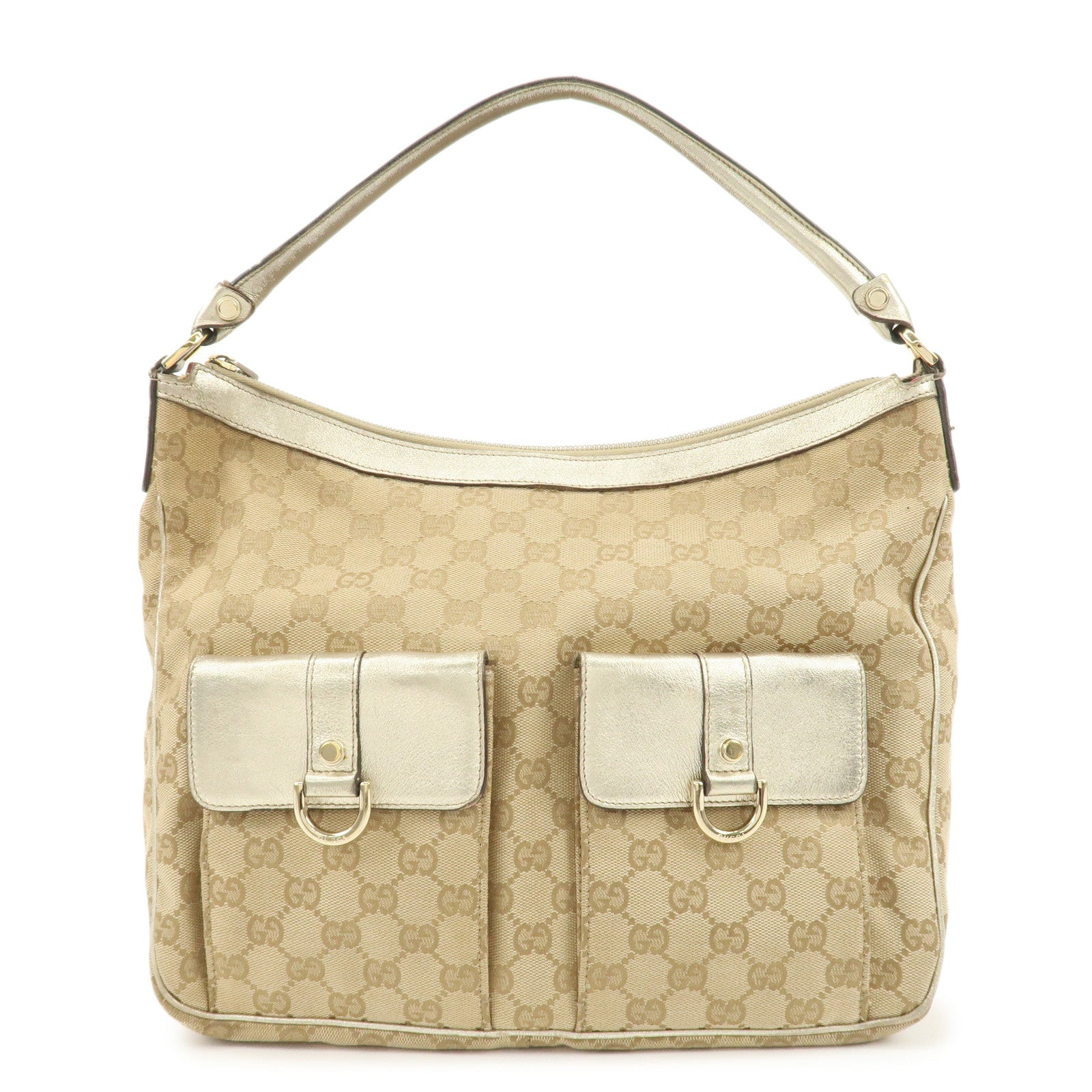 GUCCI-GG-Canvas-Leather-Shoulder-Bag-153025