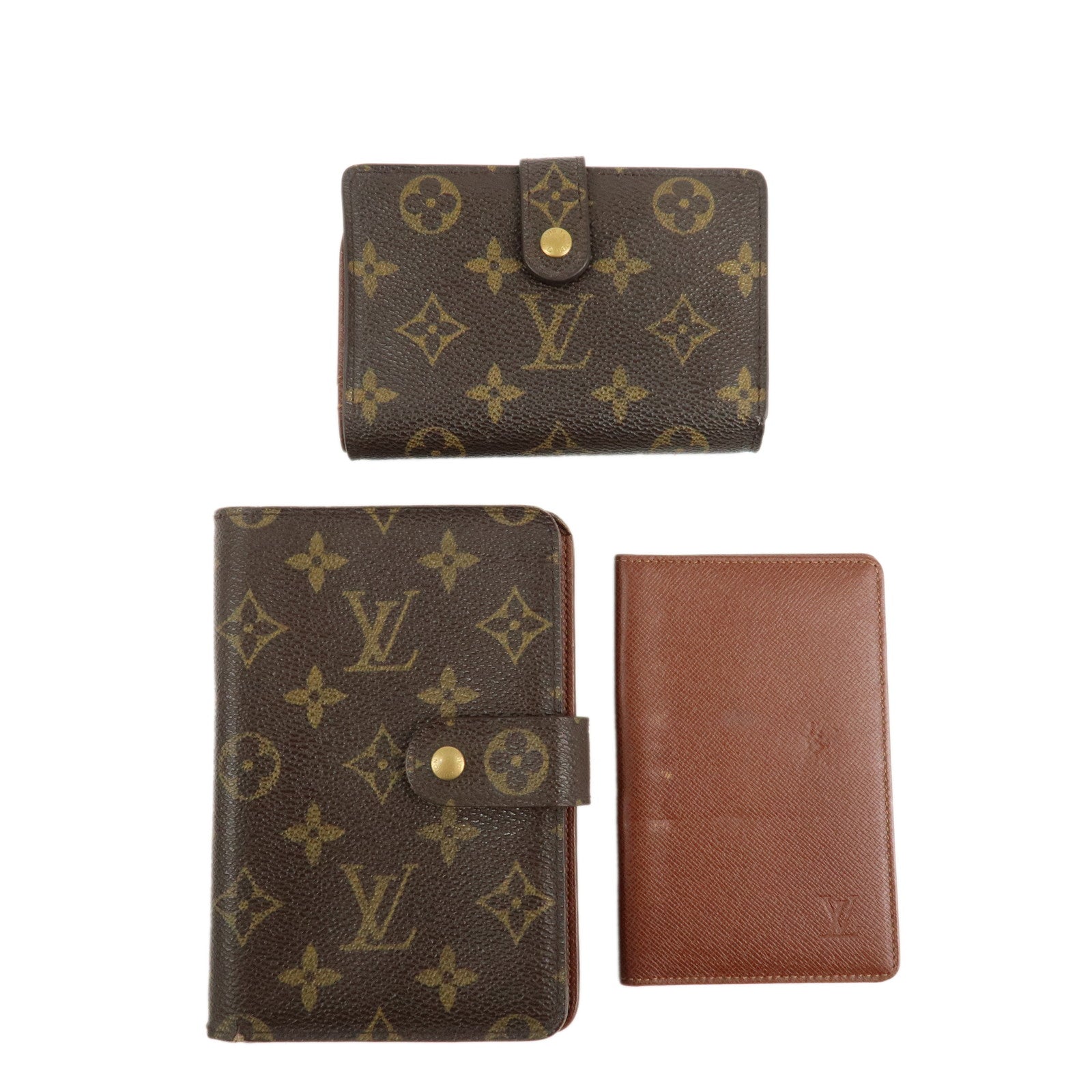 Louis-Vuitton-Set-of-2-Monogram-Bi-fold-Wallet-M61663-M61207