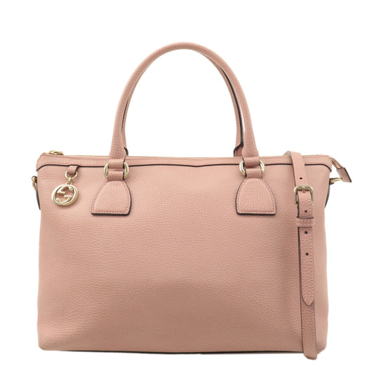 GUCCI-Interlocking-G-Leather-2WAY-Tote-Bag-Pink-449659