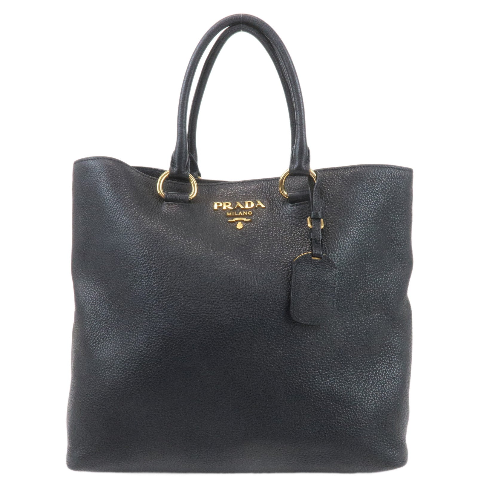 PRADA Leather 2way Bag Tote Bag Black 1BG865