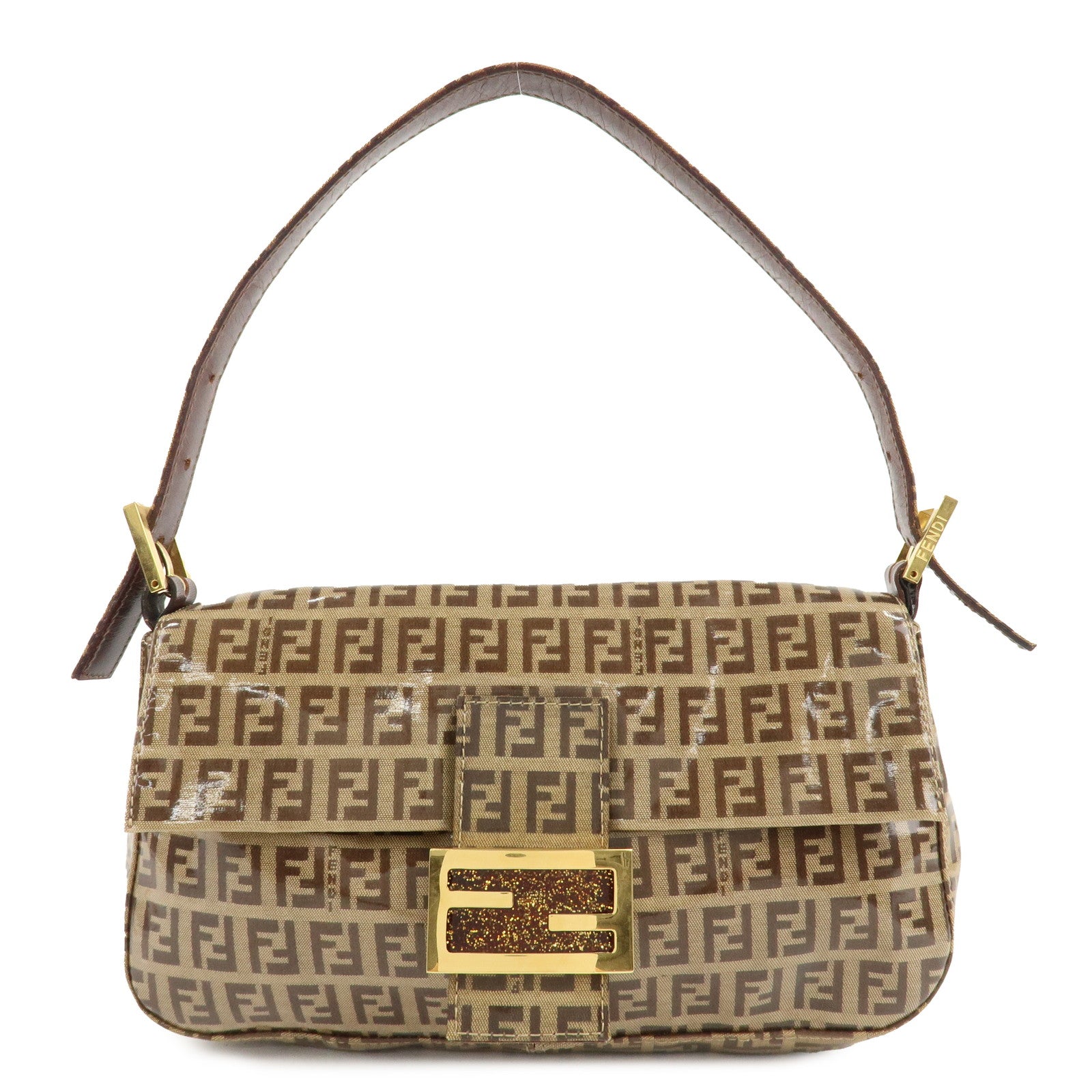 FENDI-Mamma-Baguette-Zucchino-PVC-Leather-Shoulder-Bag-26424