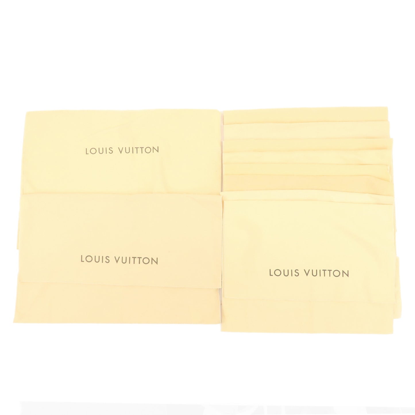 Louis-Vuitton-Set-of-10-Dust-Bag-Flap-Style-Beige-Brown