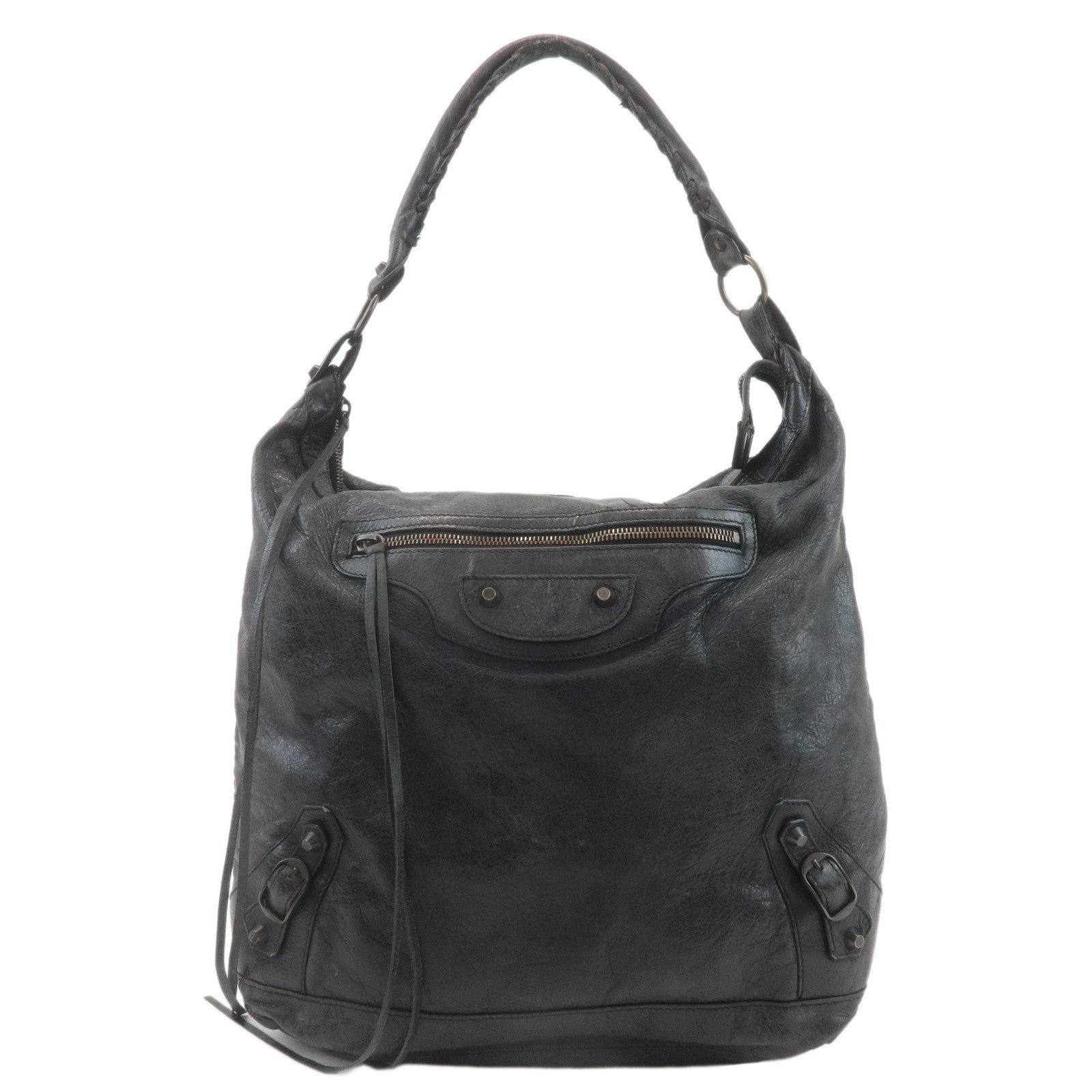 BALENCIAGA Editor's The Day Leather Shoulder Bag 140442