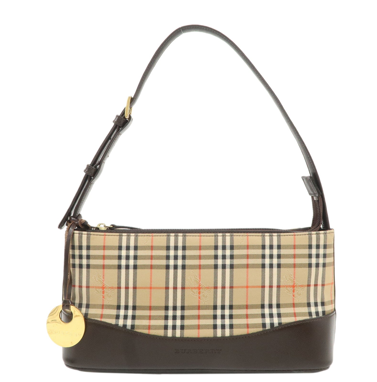 BURBERRY-Canvas-Leather-Nova-Plaid-Shoulder-Bag-Hand-Bag