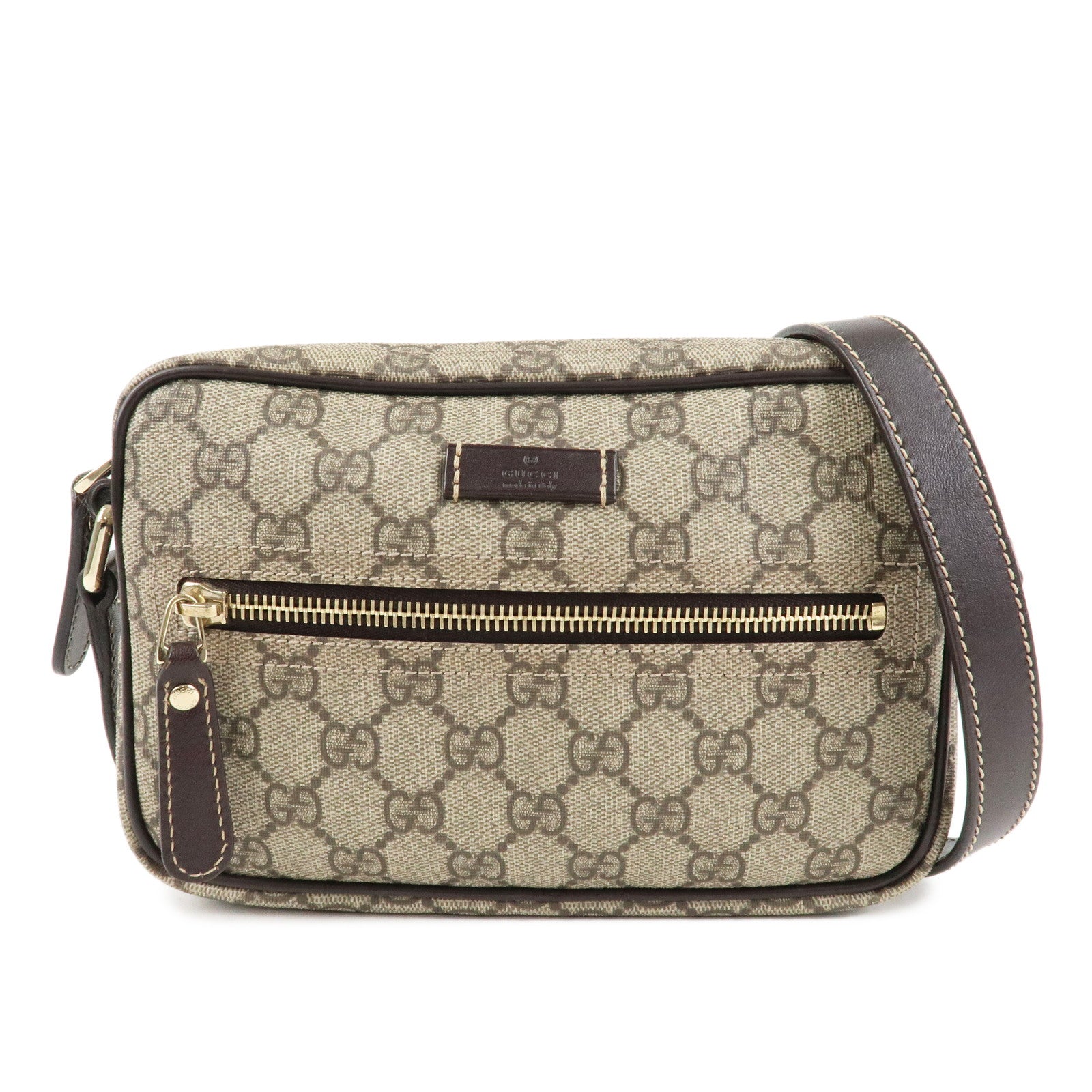 GUCCI-GG-Suprime-Leather-Shoulder-Bag-Beige-Brown201447