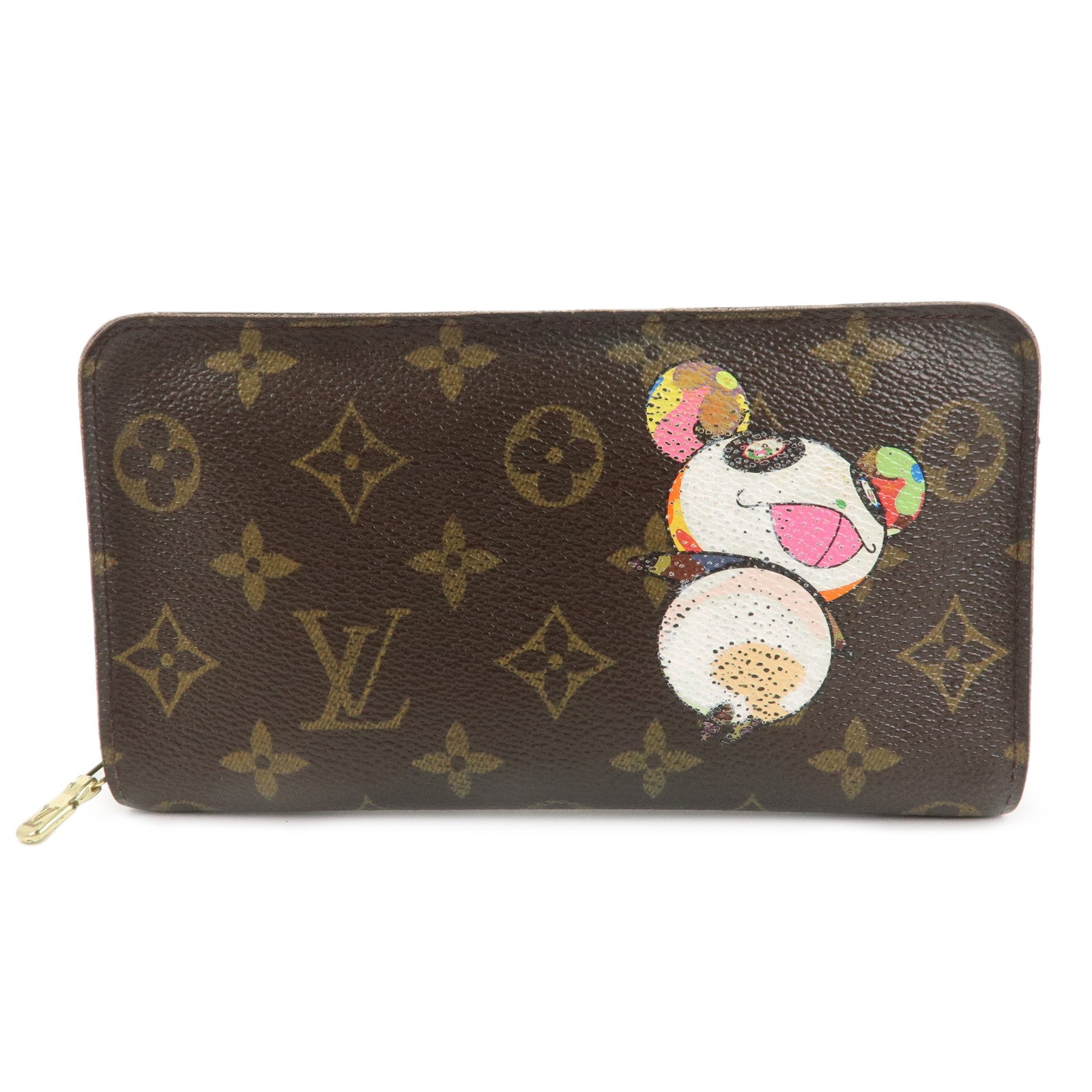 Louis-Vuitton-Murakami-Panda-Print-Porte-Monnaie-Zip-Wallet-M61729