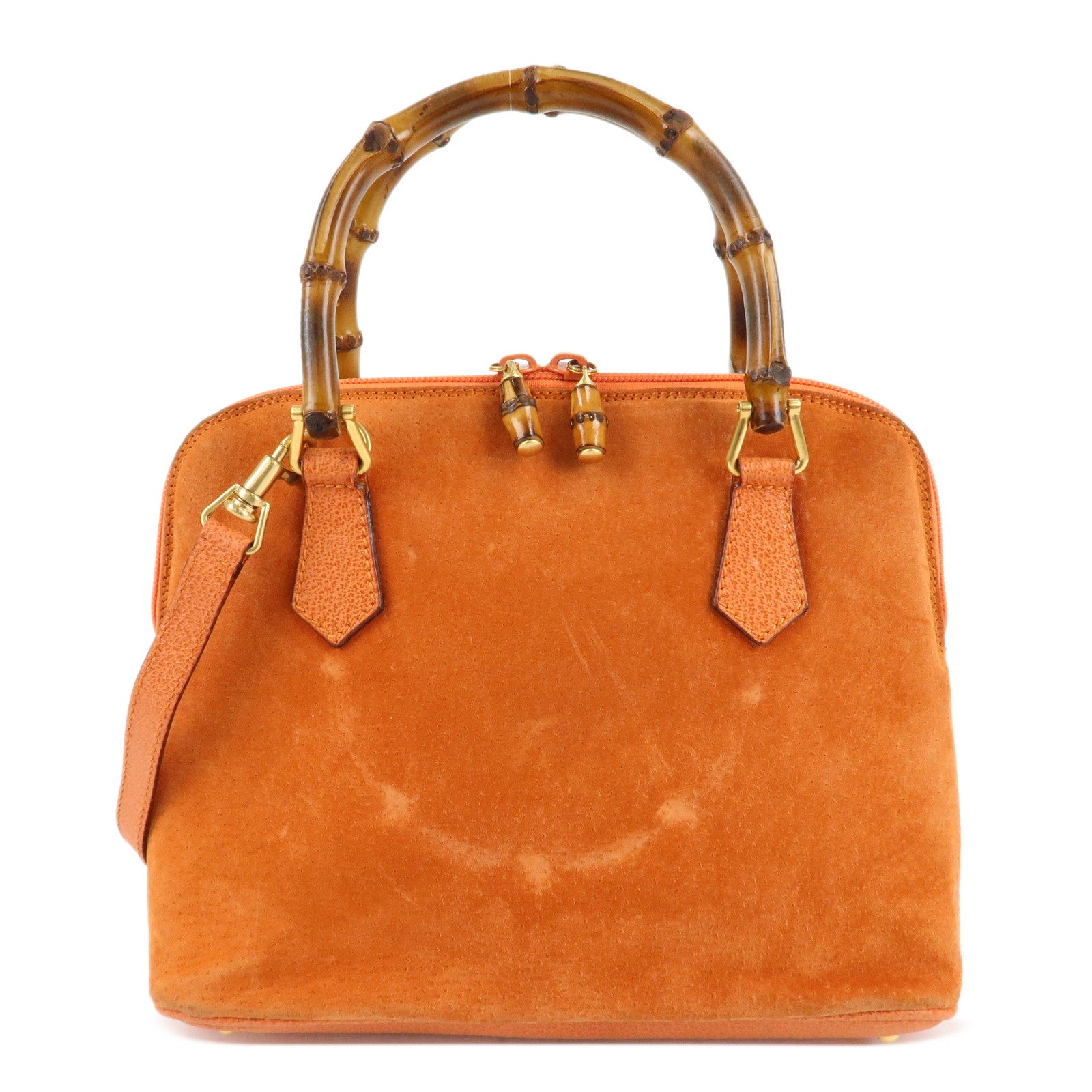 GUCCI-Bamboo-Suede-Leather-2WAY-Bag-Orange-000.2296.0290