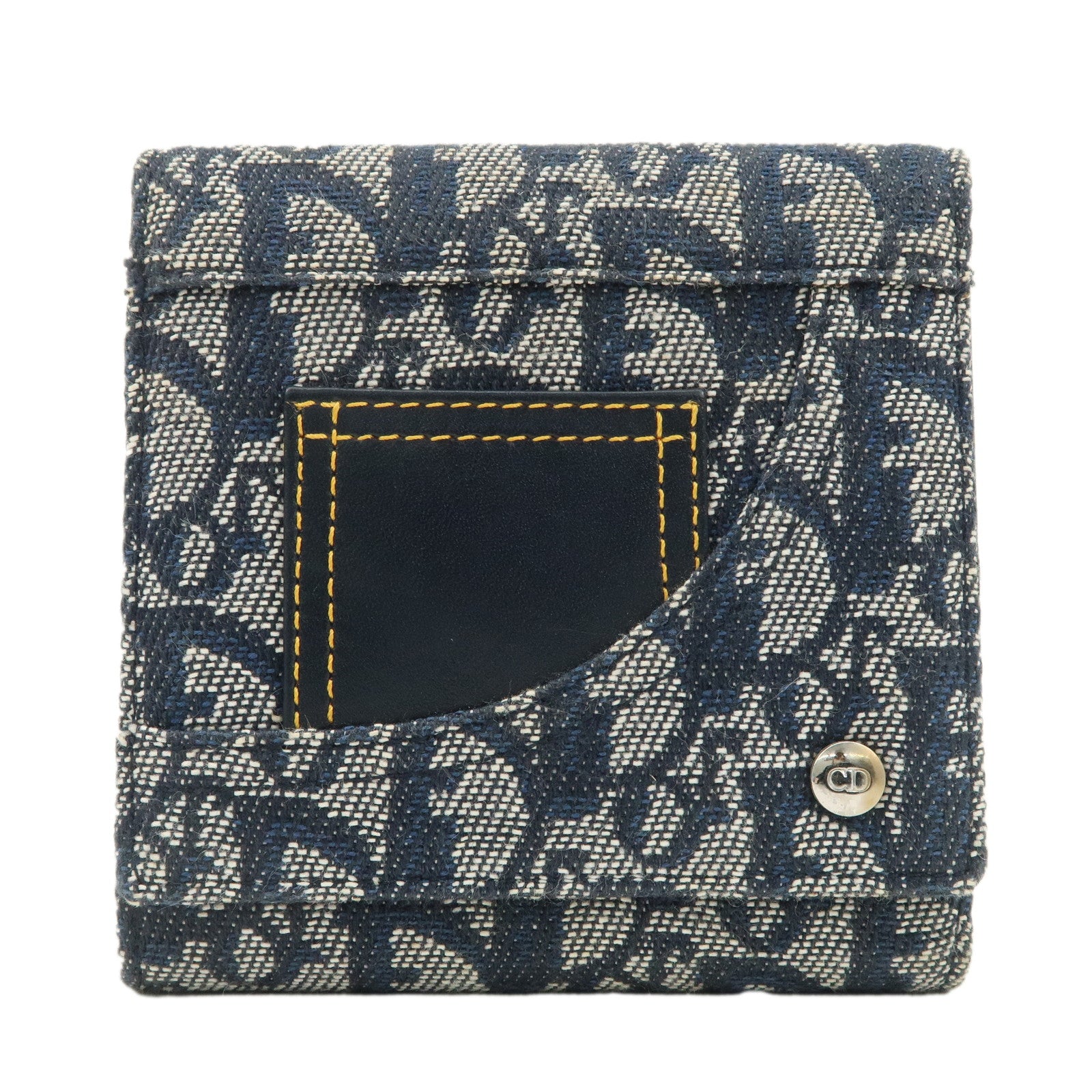 Christian-Dior-Trotter-Canvas-Leather-Tri-fold-Wallet