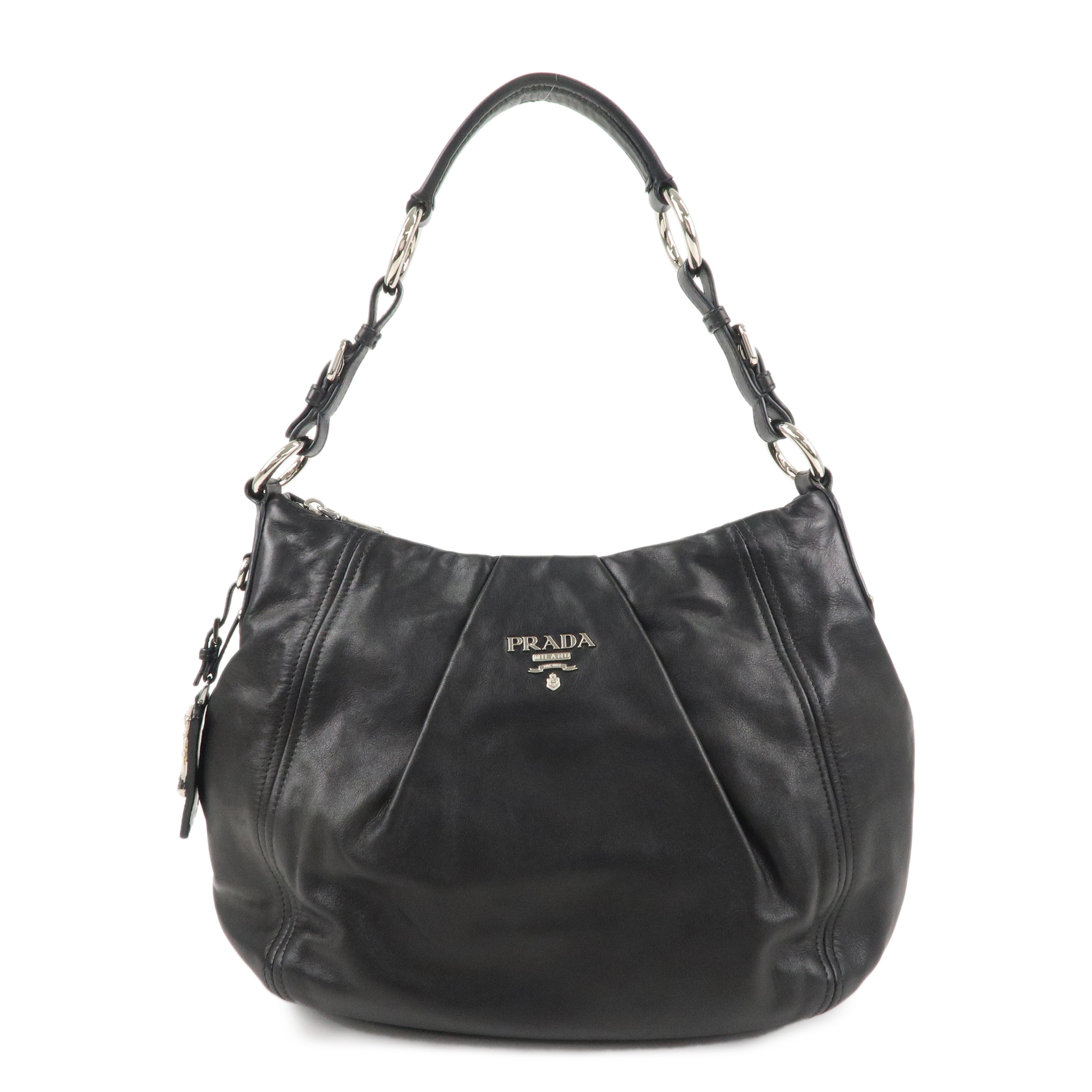 PRADA Leather One Shoulder Bag NERO Black BR4519