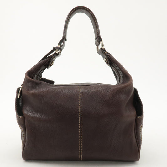 TOD’S-Leather-One-shoulder-Bag-Shoulder-Bag-Hand-Bag-Brown