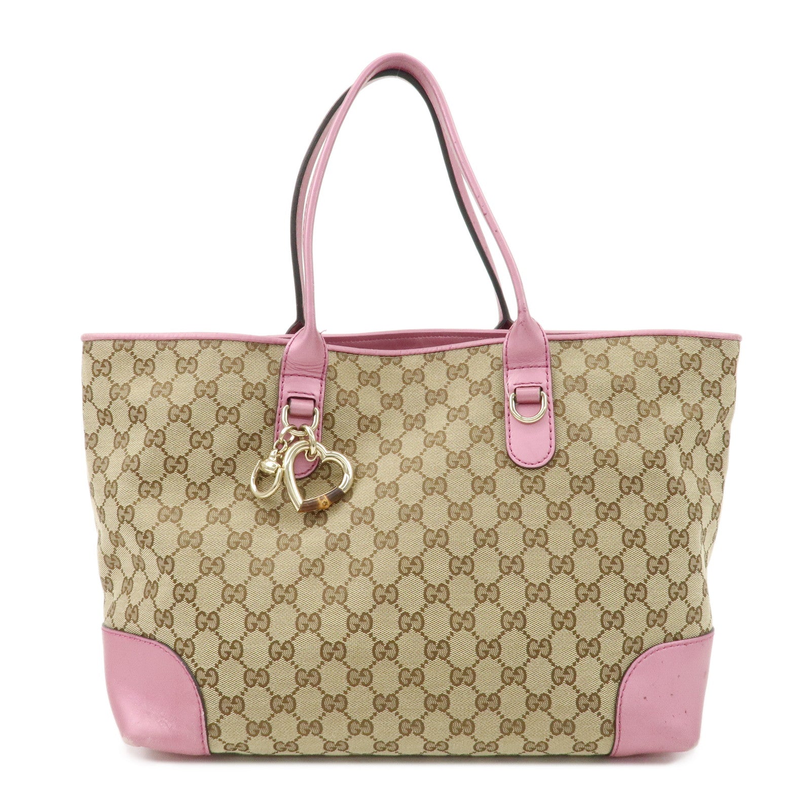 GUCCI-Heart-Bit-GG-Canvas-Leather-Tote-Bag-Japan-Limited-269956