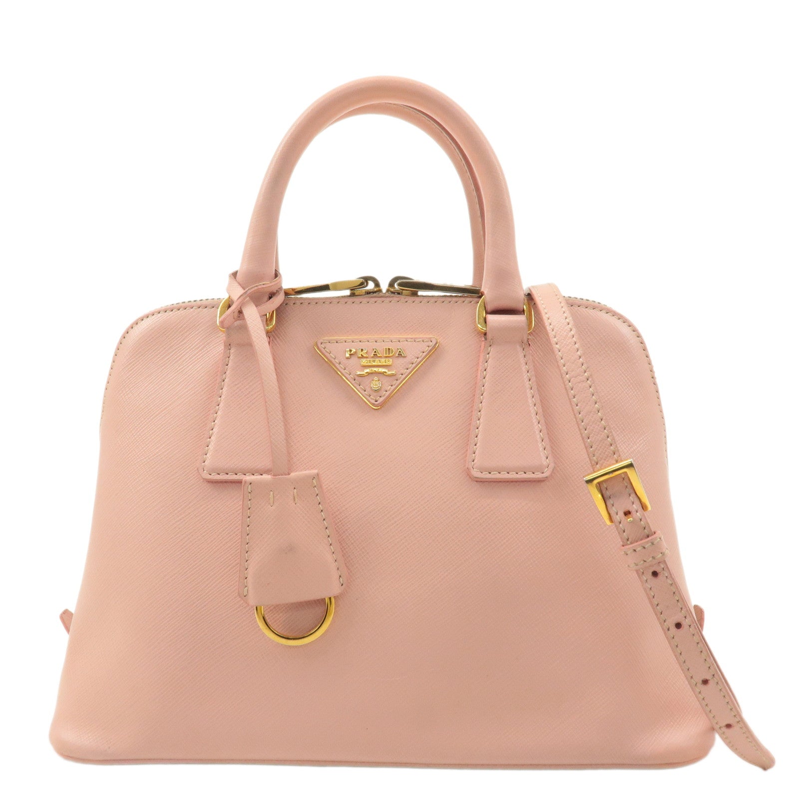 PRADA-Saffiano-Leather-2WAY-Bag-Hand-Bag-Cross-Body-Pink