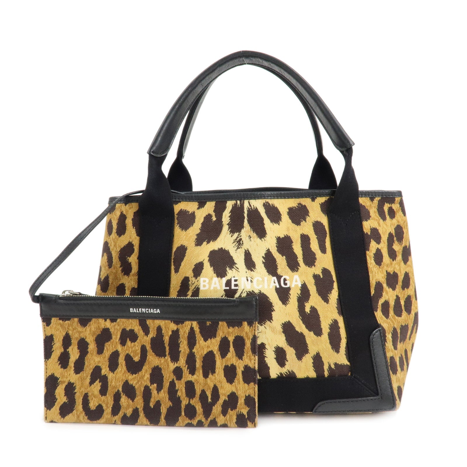 BALENCIAGA-Navy-Cabas-S-Canvas-Leather-Tote-Bag-Leopard-339933