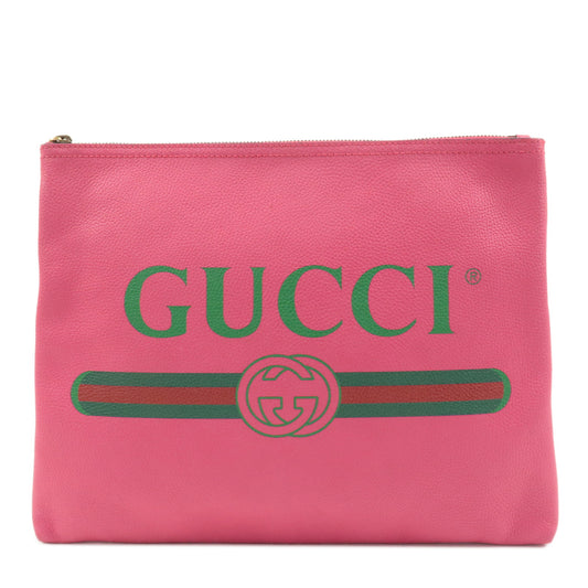 GUCCI-Leather-Logo-Clutch-Bag-Pink-500981