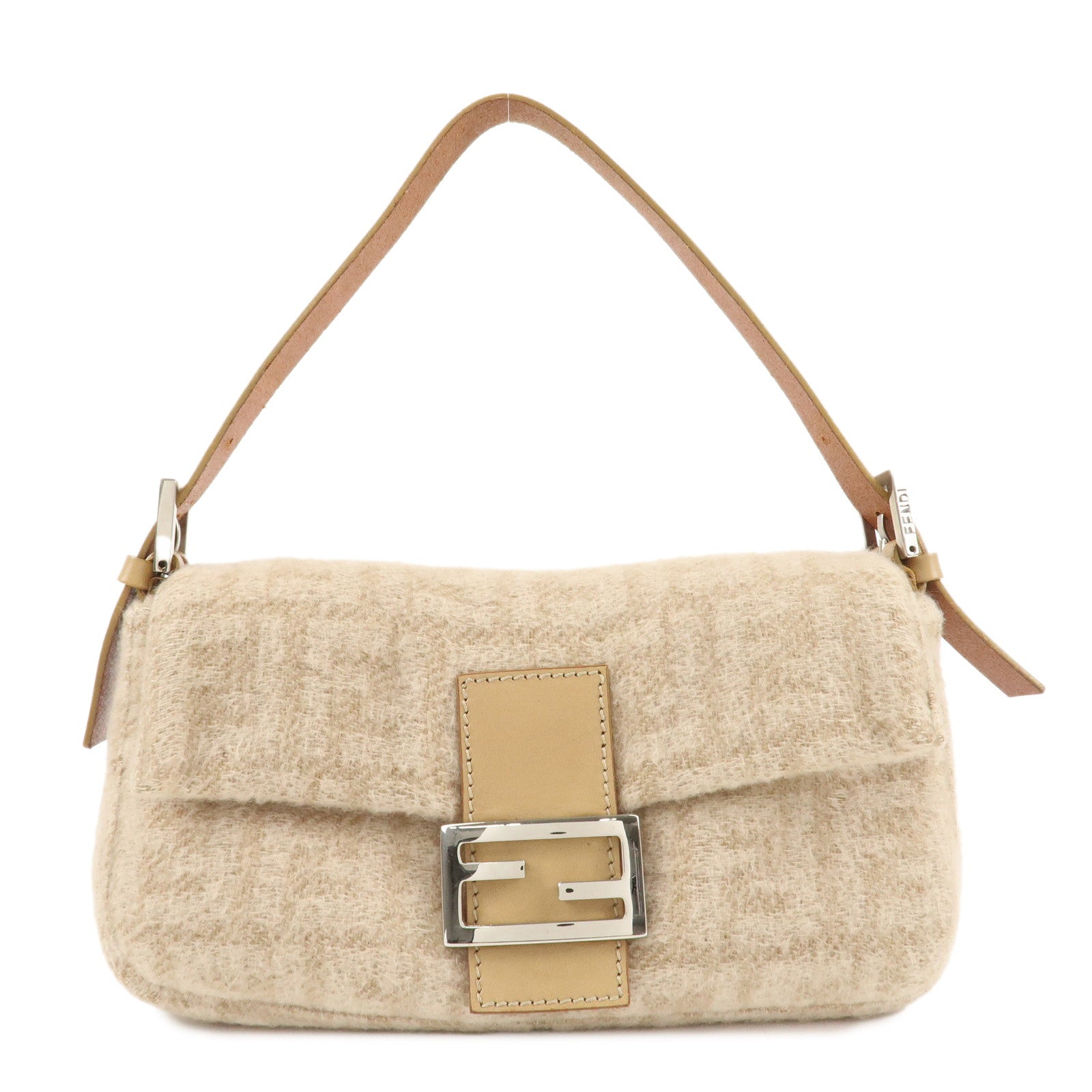 FENDI-Mamma-Baguette-Zucca-Wool-Leather-Shoulder-Bag-Beige-26424