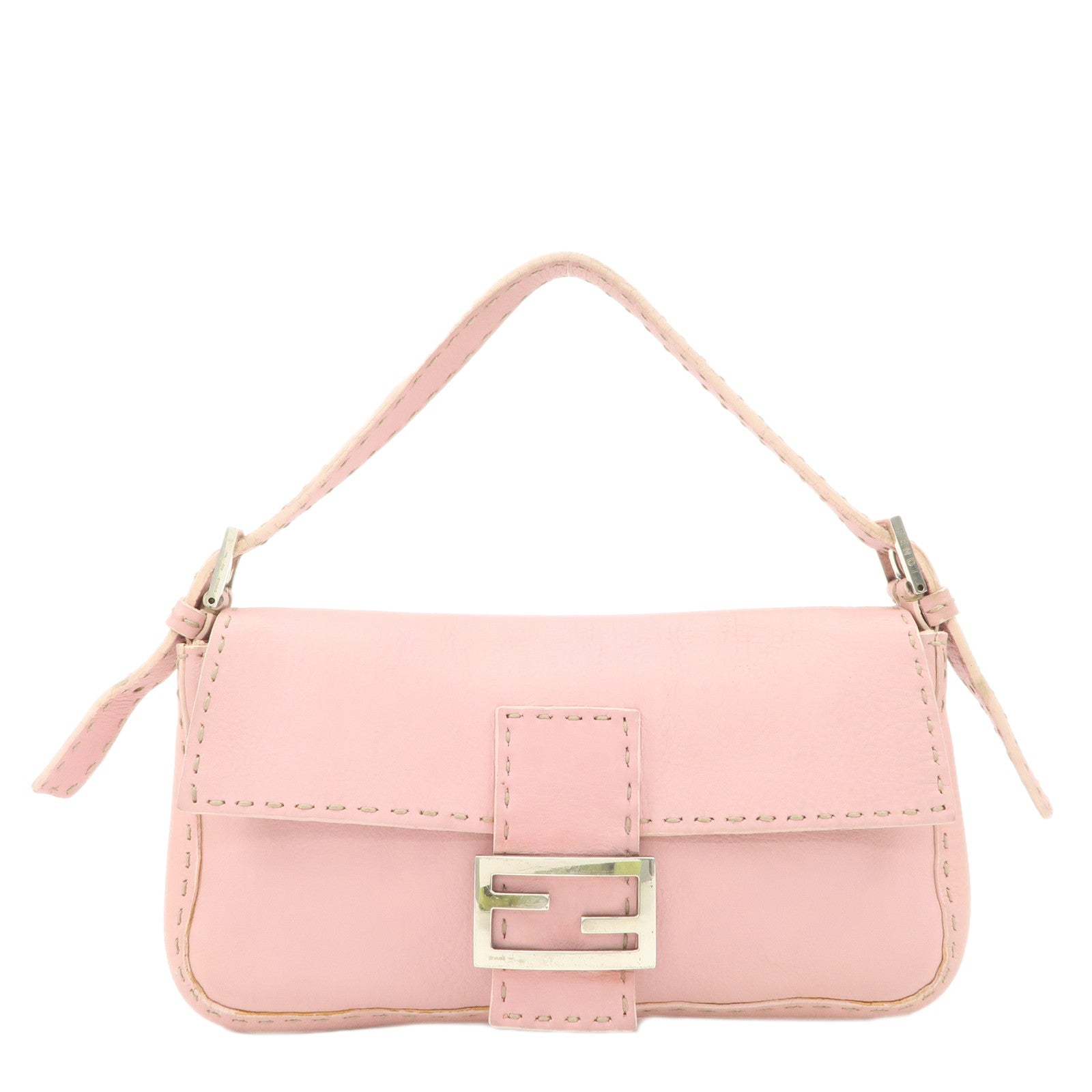 FENDI-Selleria-Mamma-Baguette-Leather-Shoulder-Bag-Pink-8BR101