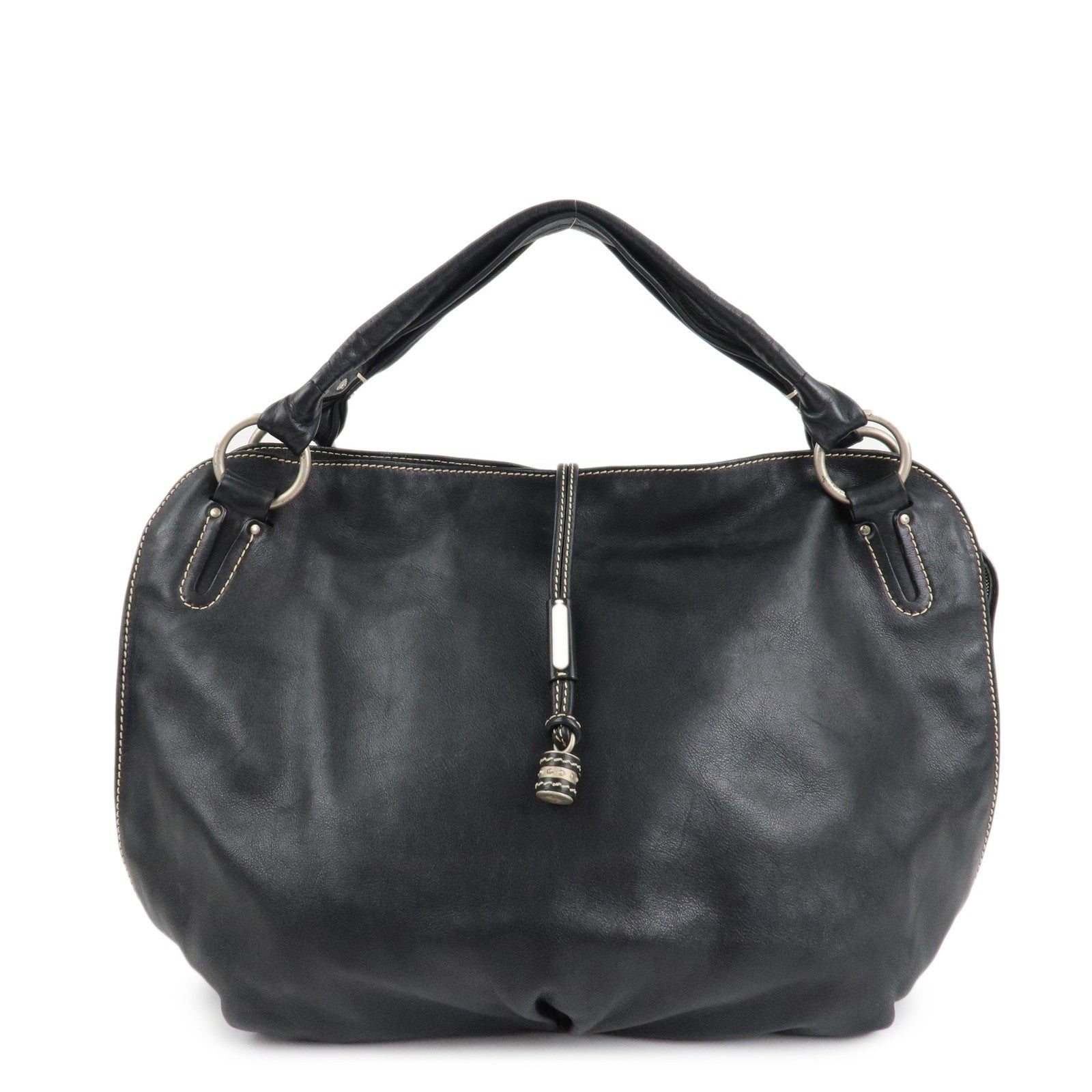 CELINE-Leather-Bitter-Sweet-Macadam-Engraved-Shoulder-Bag