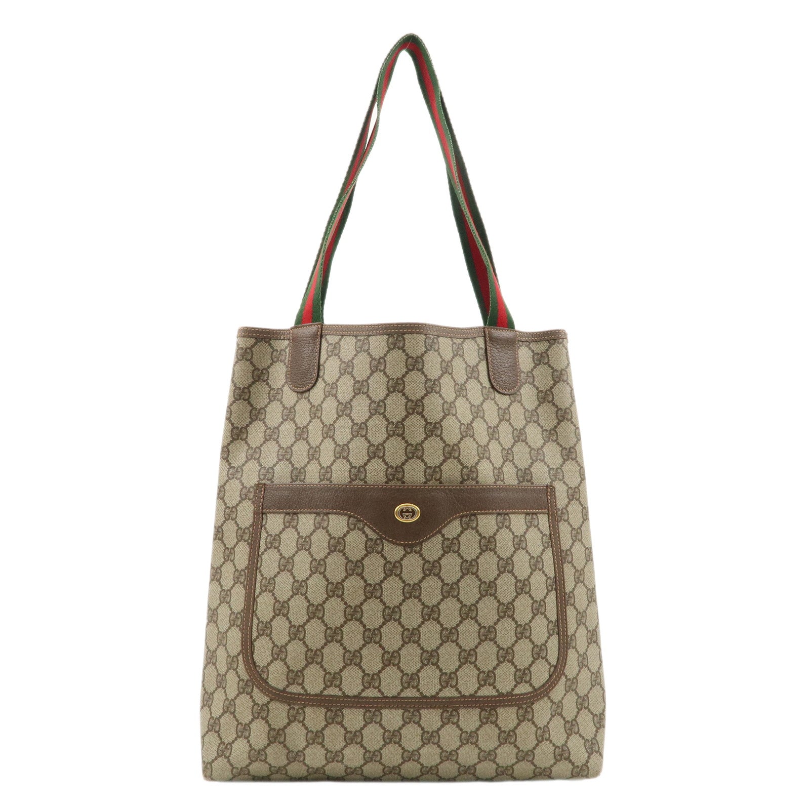 GUCCI-Old-Gucci-Sherry-GG-Plus-Leather-Tote-Bag-Beige-40.02.003