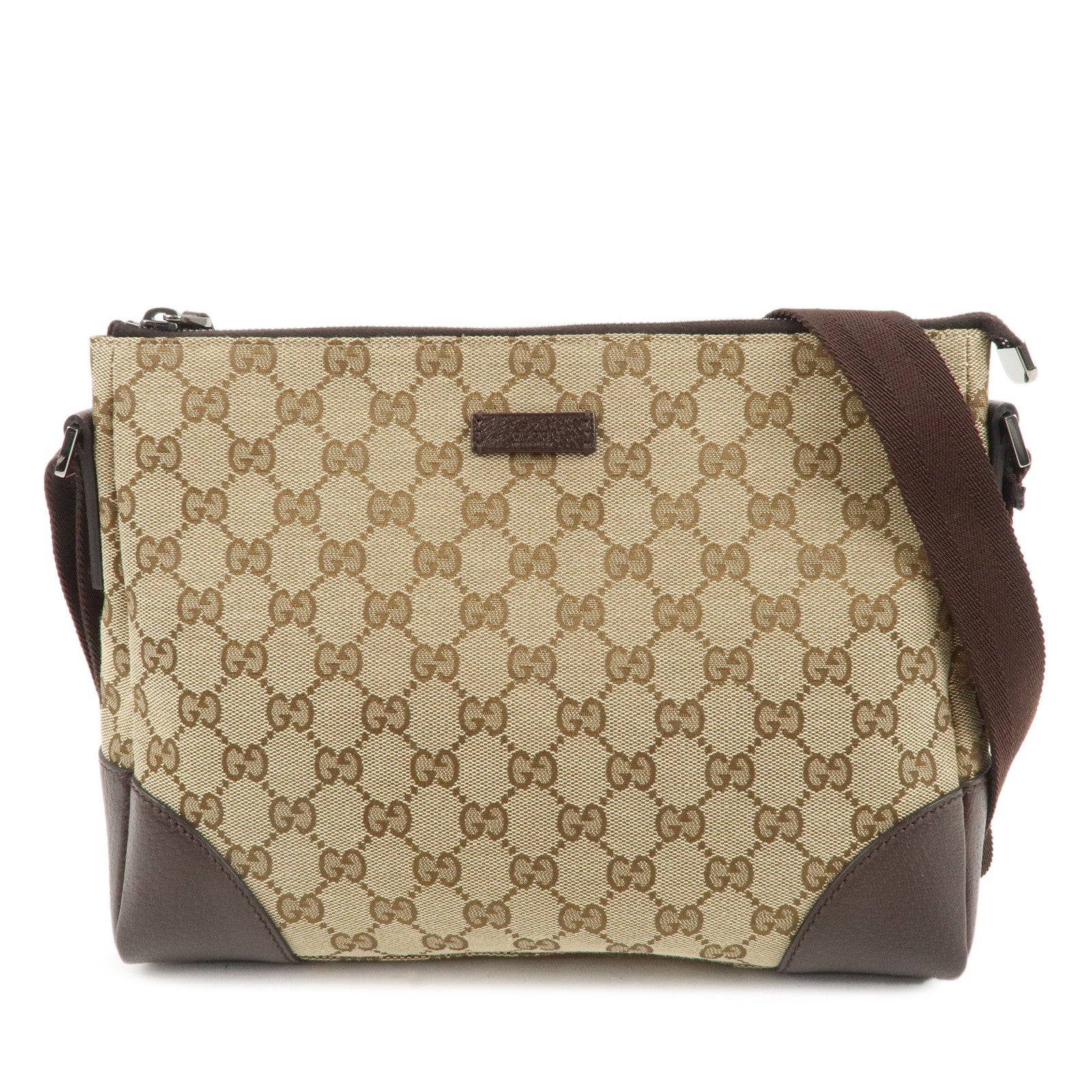 GUCCI-GG-Canvas-Leather-Shoulder-Bag-Crossbody-Bag-114273