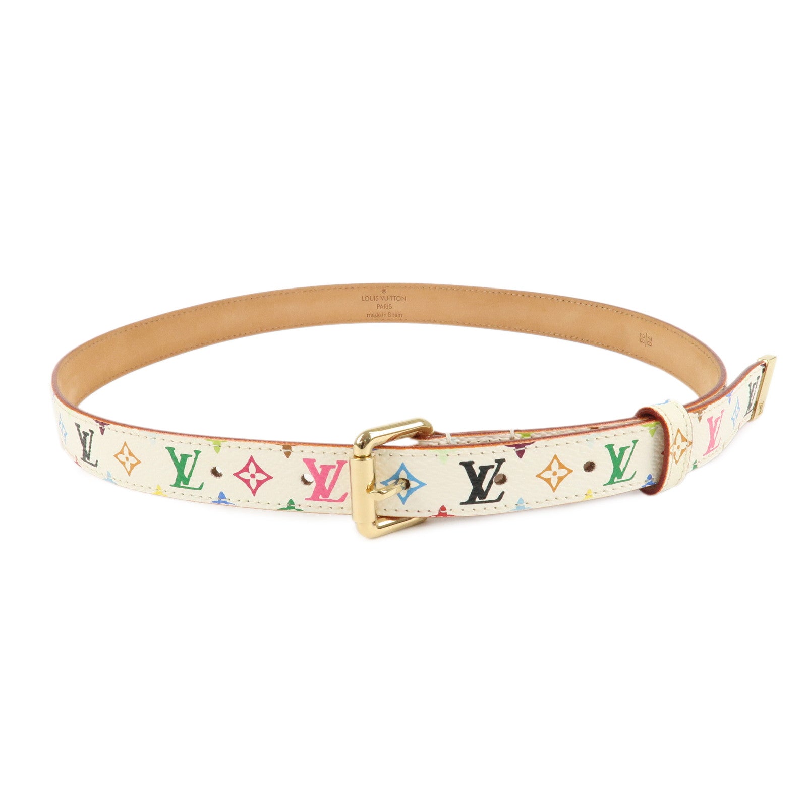 Louis-Vuitton-Monogram-Multicolor-Saint-Tulle-Belt-Blanc-70/28