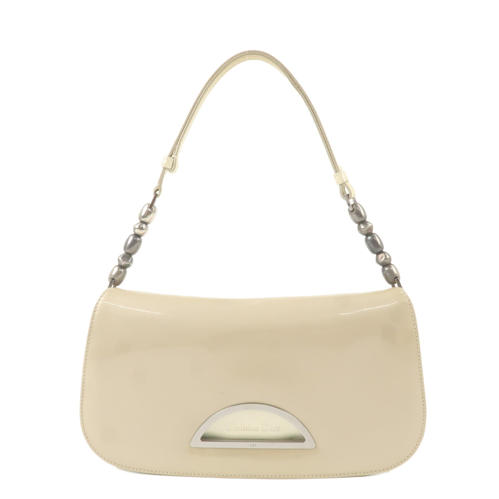 Christian-Dior-Maris-Pearl-Patent-Leather-One-Shoulder-Bag